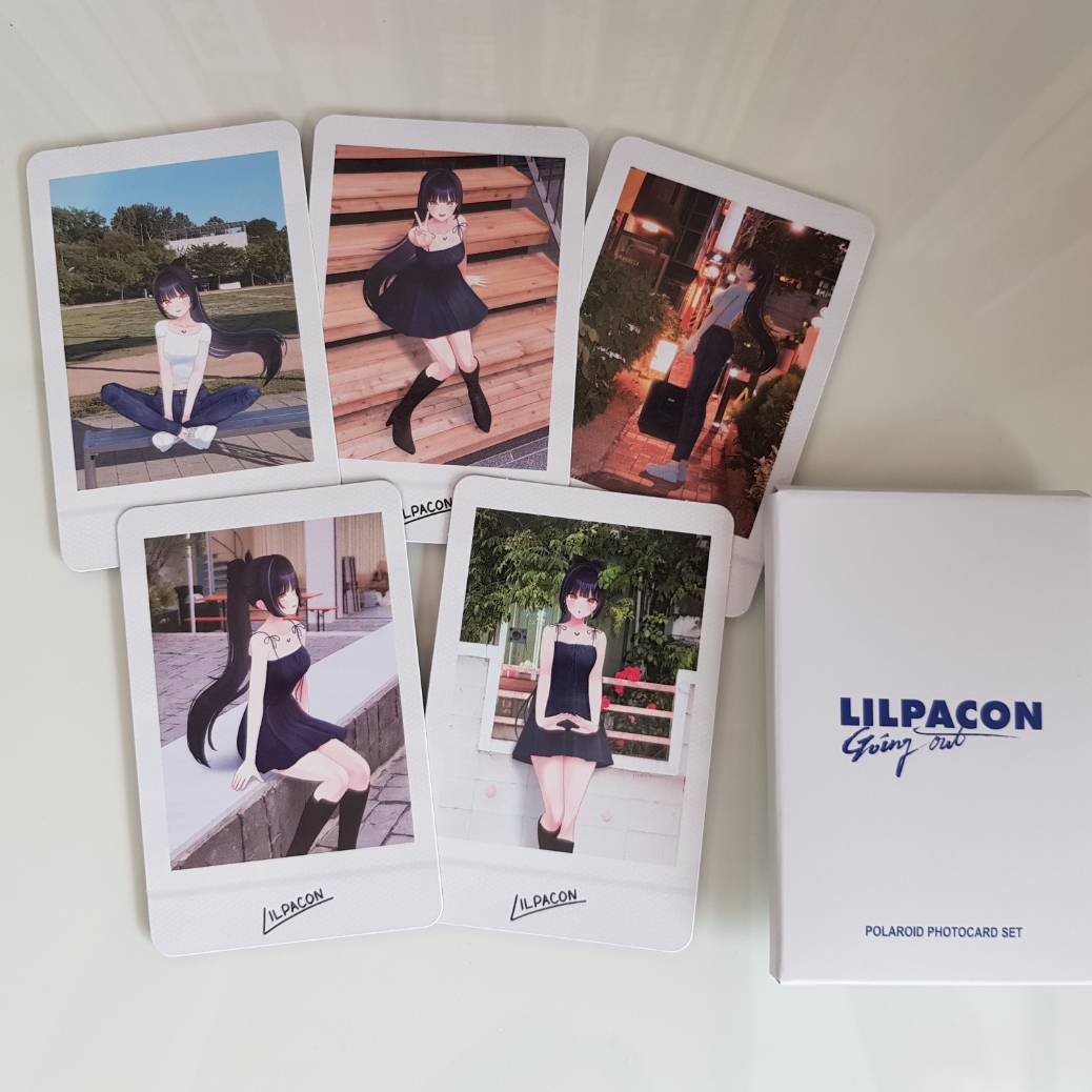 Woowakgood Lilpacon Polaroid Photocard Set 착용 스타일