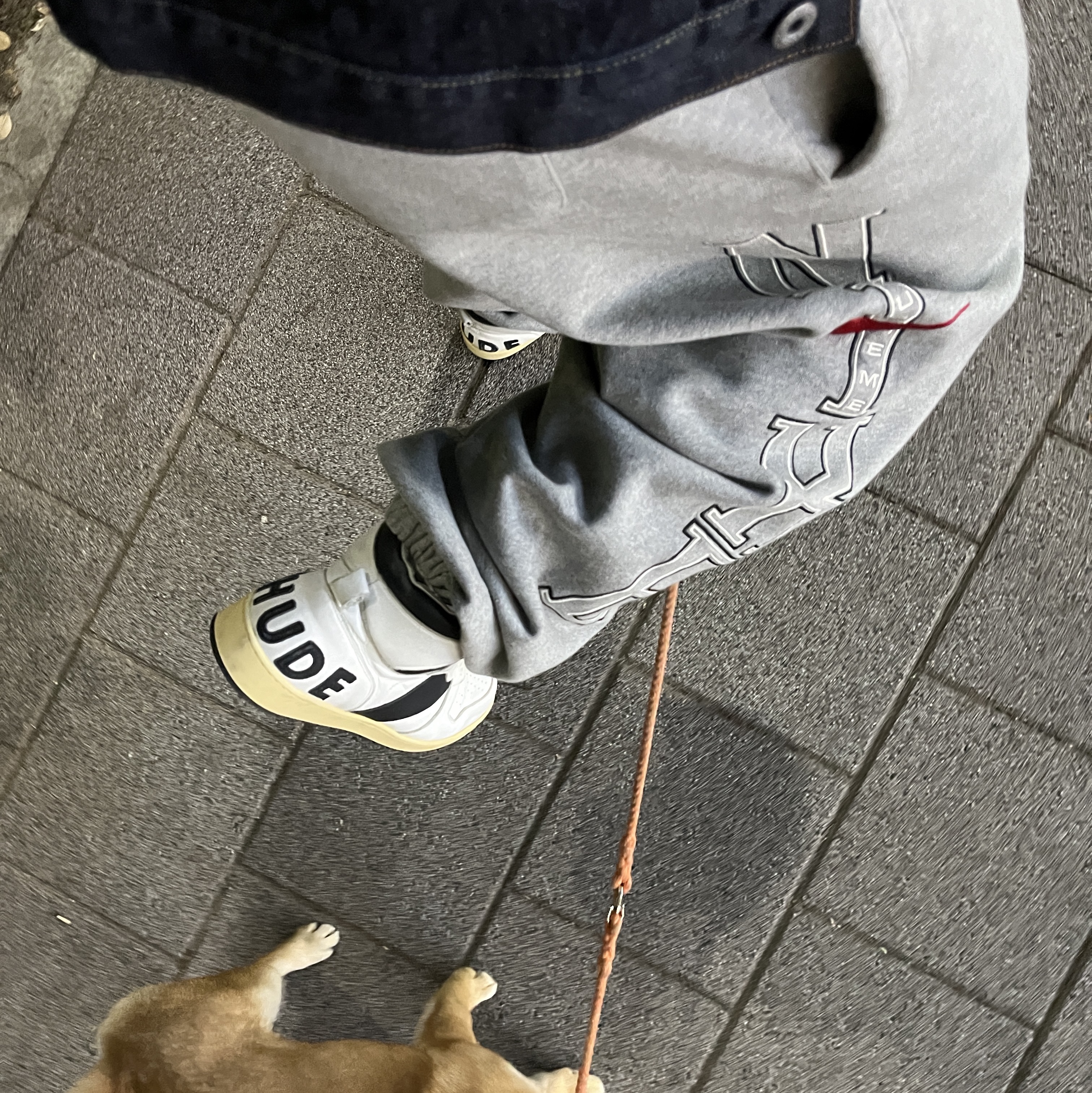 Supreme x Nike Sweatpant Heather Grey - 24SS 착용 스타일 - 1