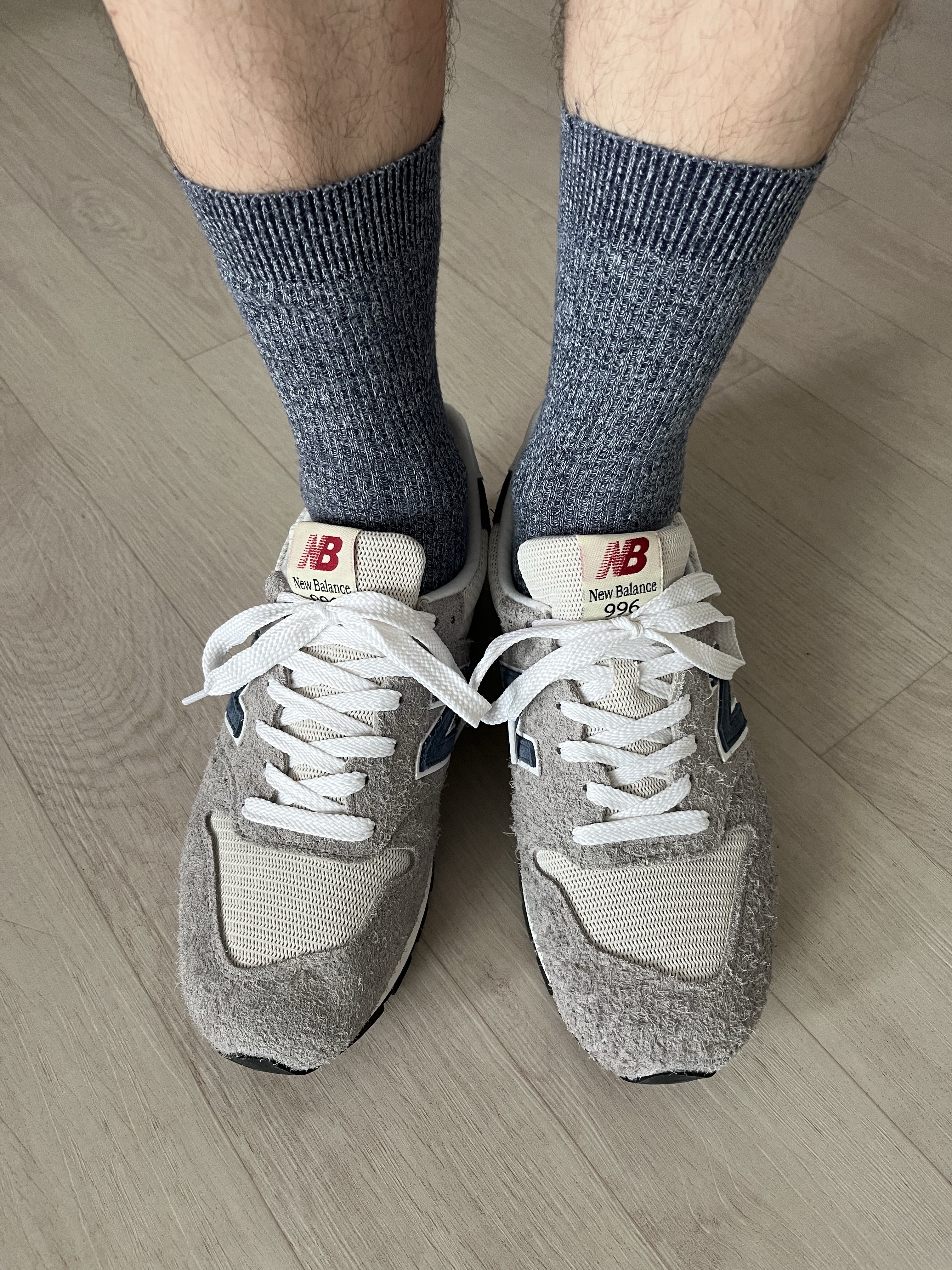 New Balance Made in USA 996 Marblehead Vintage Indigo 착용 스타일 - 6