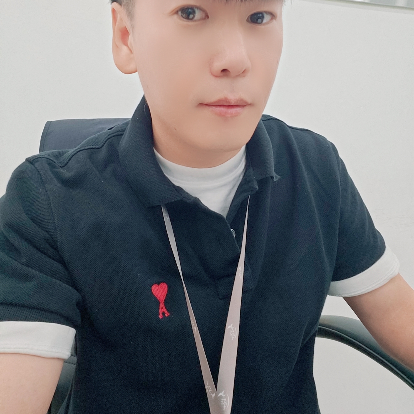 AMI de Coeur Polo Shirt Black 착용 스타일