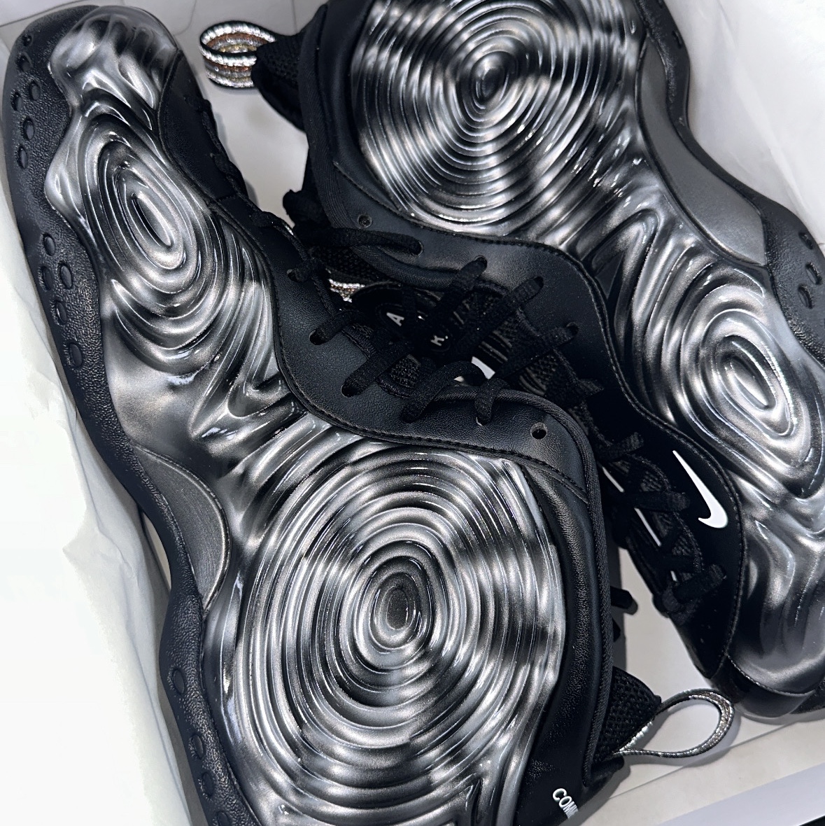 Nike x Comme des Garcons Homme Plus Air Foamposite One SP Black White 착용 스타일