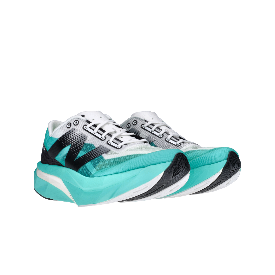 뉴발란스 퓨어셀 슈퍼컴프 엘리트 v4 사이버 제이드 화이트 - 2E 와이드(New Balance Fuelcell Supercomp Elite v4 Cyber Jade White - 2E Wide) - 4