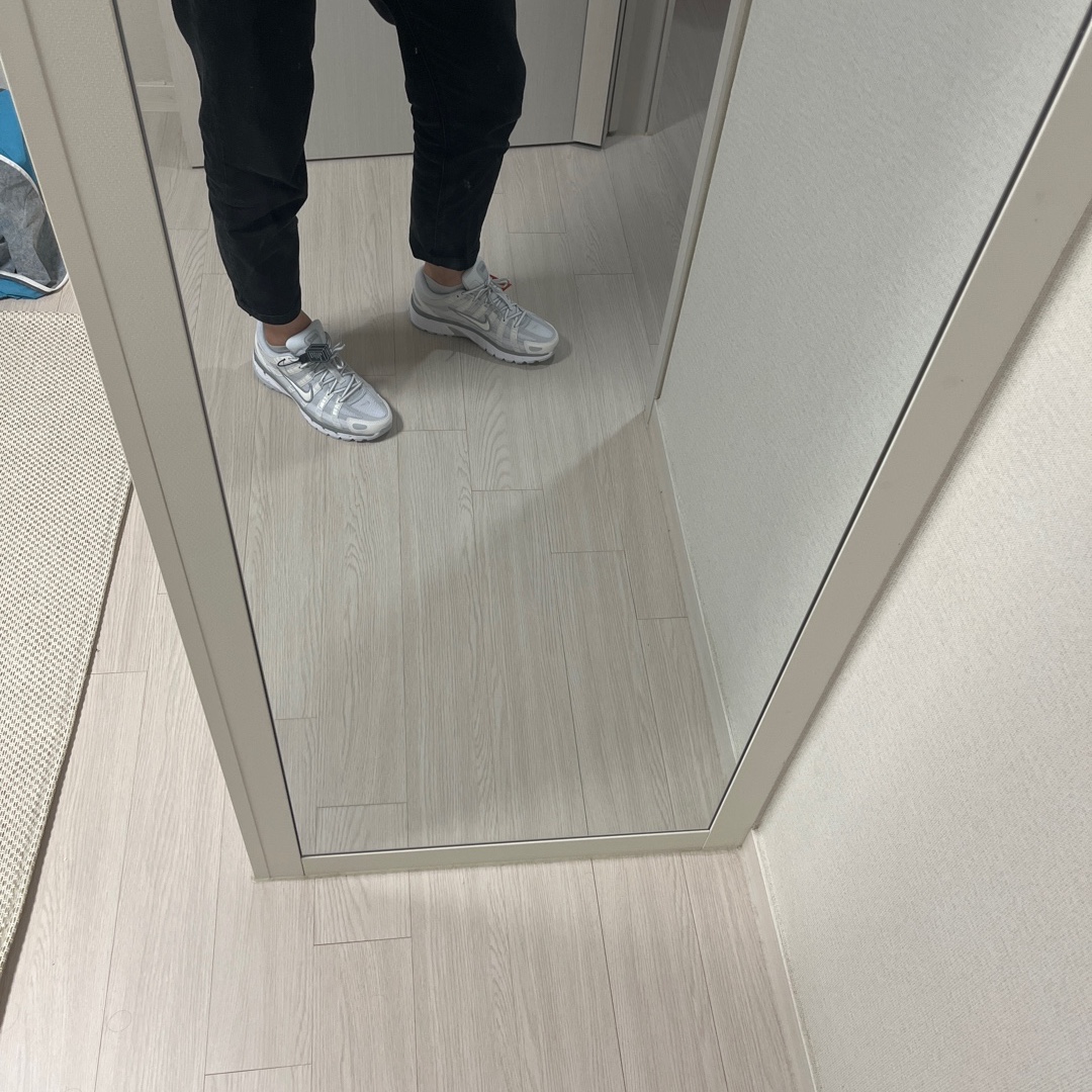 (W) Nike P-6000 Metallic Summit White 착용 스타일