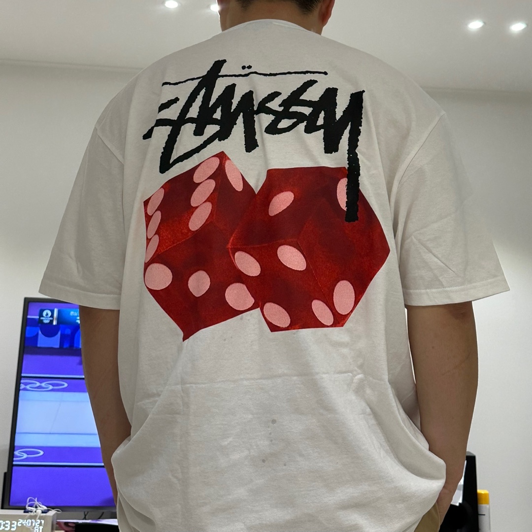 Stussy Diced Out T-Shirt White 착용 스타일