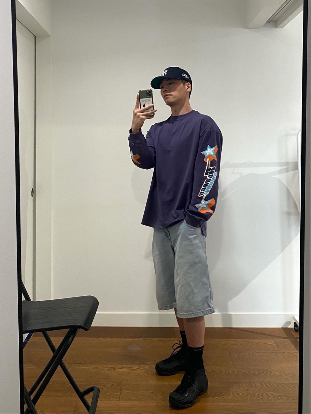 Nike x Comme des Garcons Homme Plus Air Foamposite One Black 착용 스타일