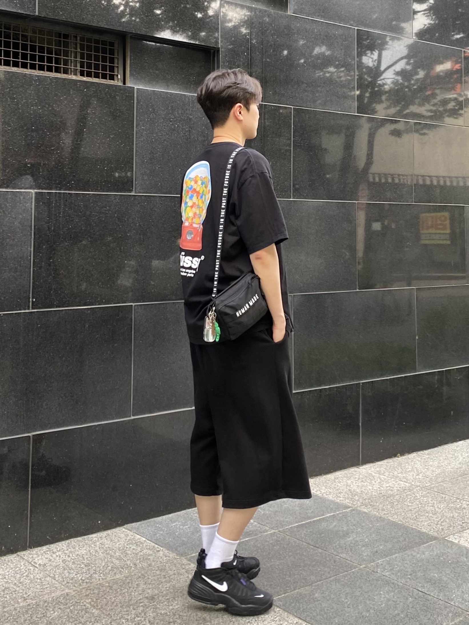 Nike x Ambush Air Adjust Force SP Black and Psychic Purple, Stussy Gumball T-Shirt Black 착용 스타일 - 2