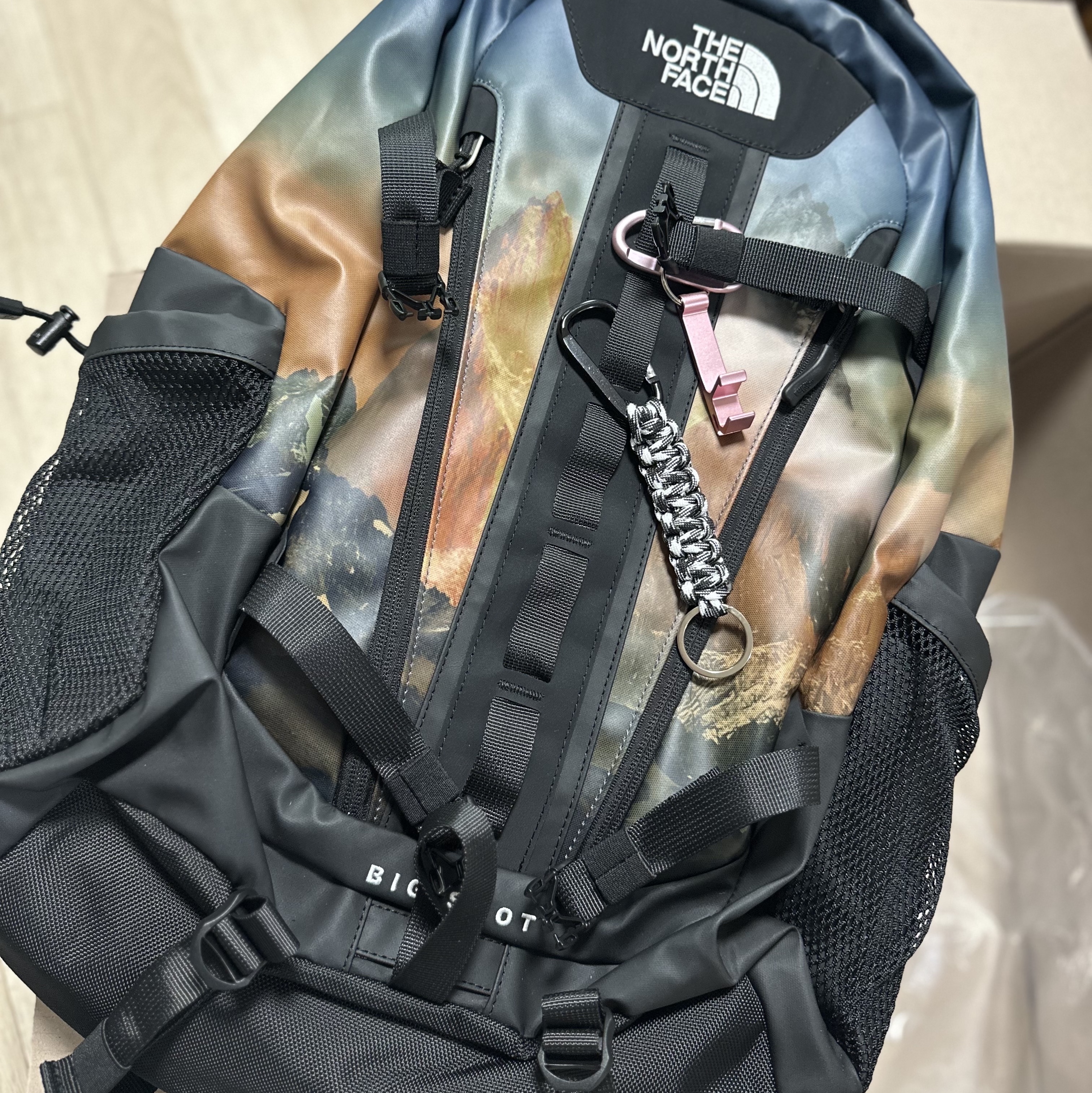 The North Face Big Shot Novelty Blue Stone 착용 스타일