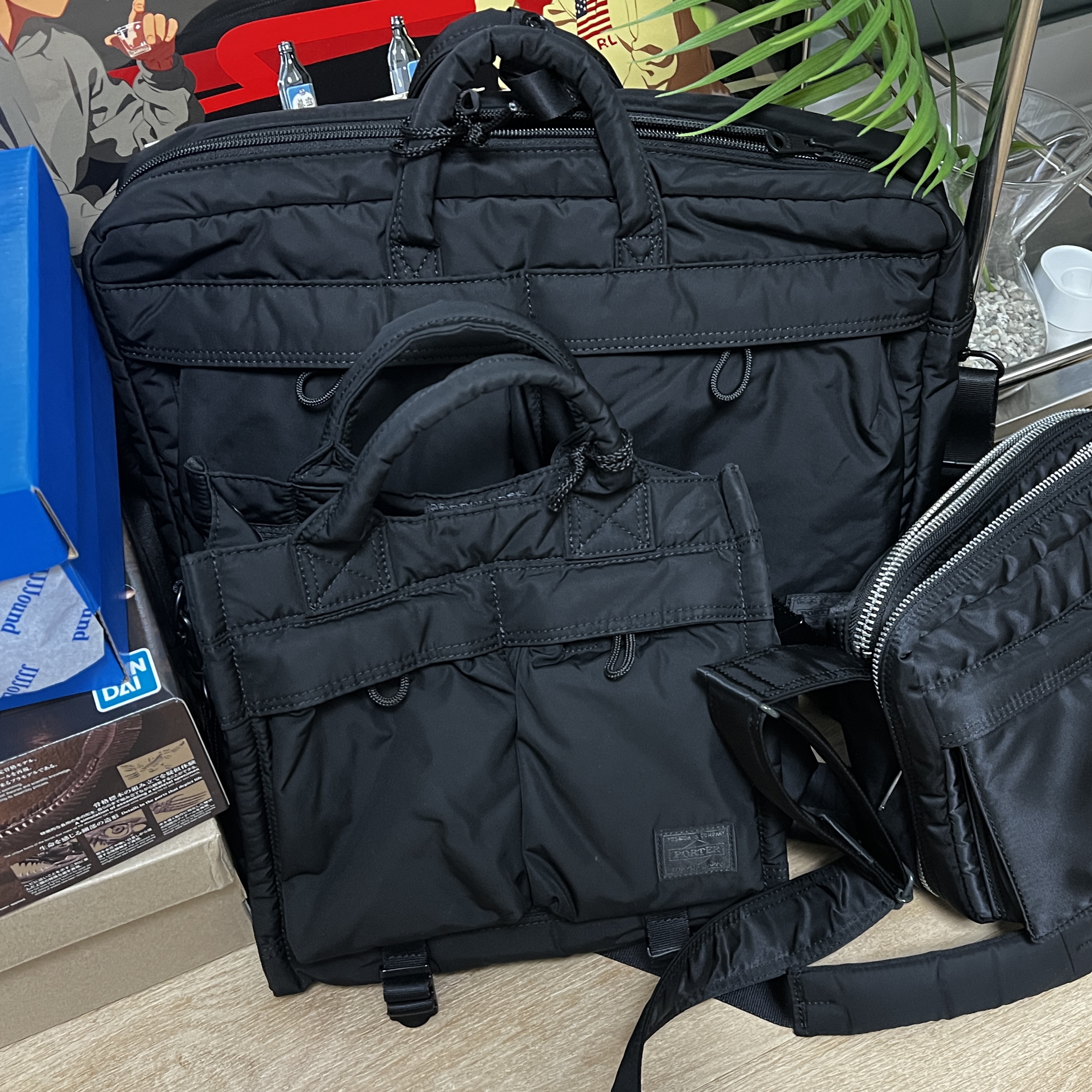 Porter Senses 2Way Pack Black, Porter Senses Tote Bag S Black 착용 스타일