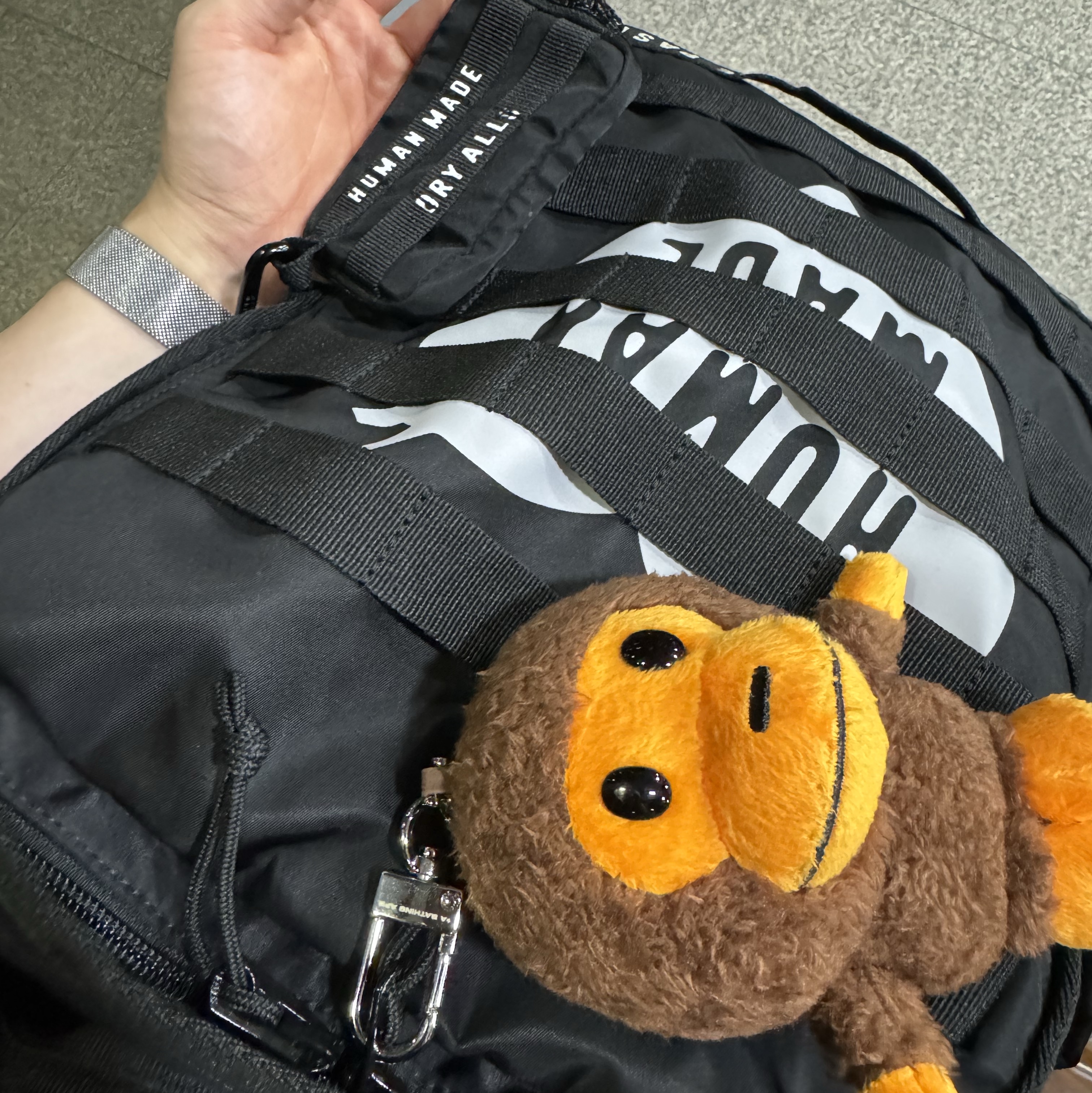 Human Made Military Backpack Black, BAPE Baby Milo Plush Doll Key Chain 12cm Brown 착용 스타일