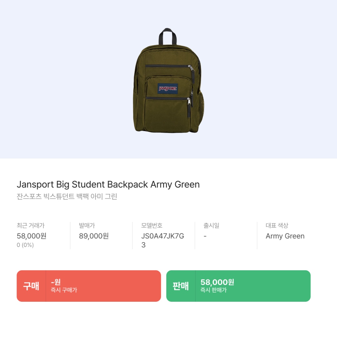 Jansport Big Student Backpack Army Green 착용 스타일 - 2