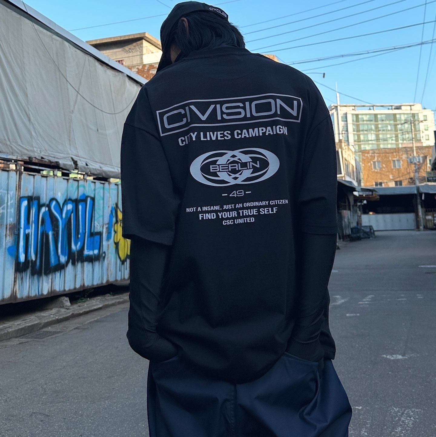 Civision by CSC City Lives 82 T-Shirt White, Civision by CSC City Lives 81 T-Shirt Navy 착용 스타일 - 4