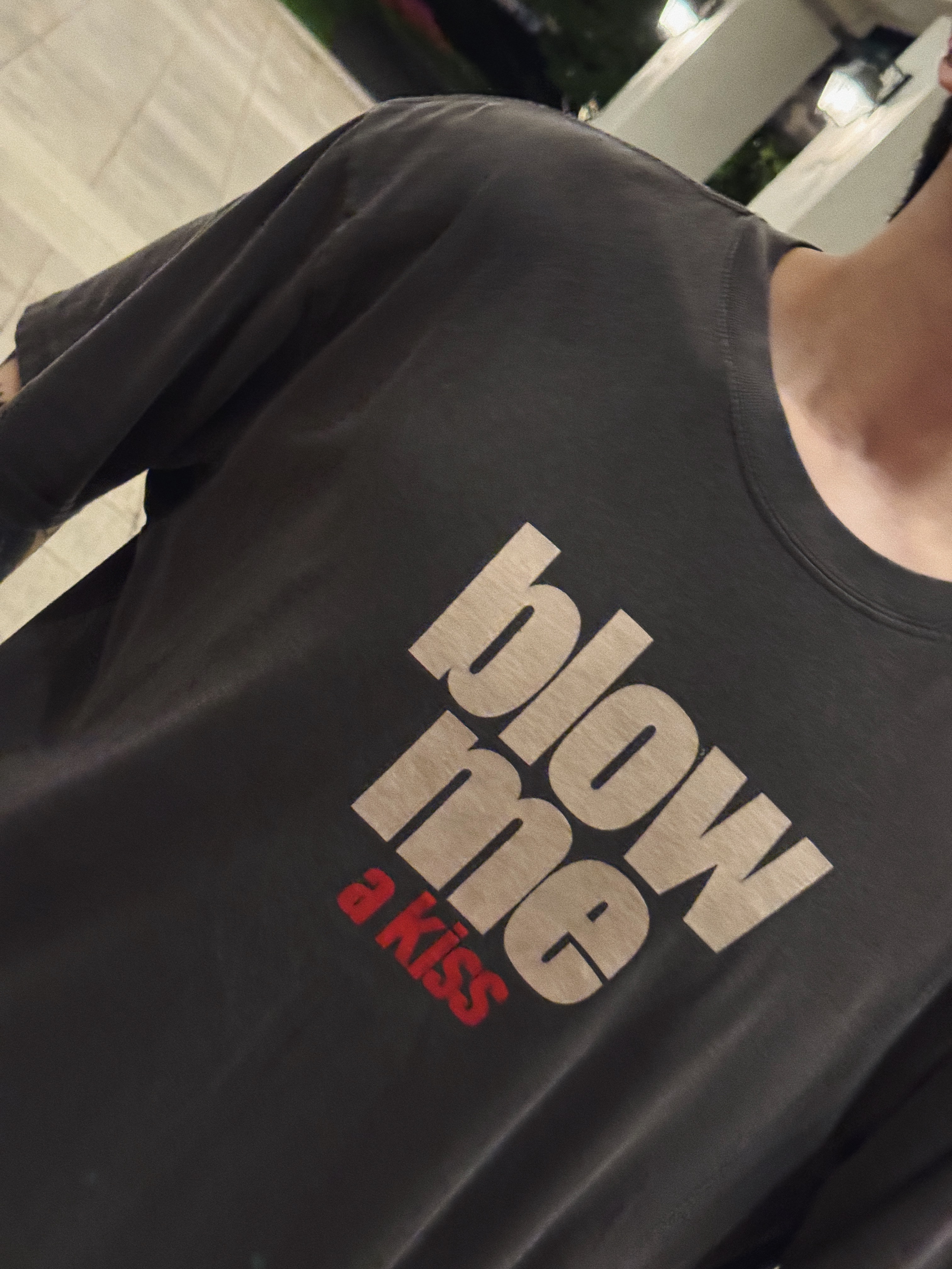 Project G/R Blow Me Washed T-Shirt Brown, ETCE Denim Bermuda Shorts Black 착용 스타일 - 5