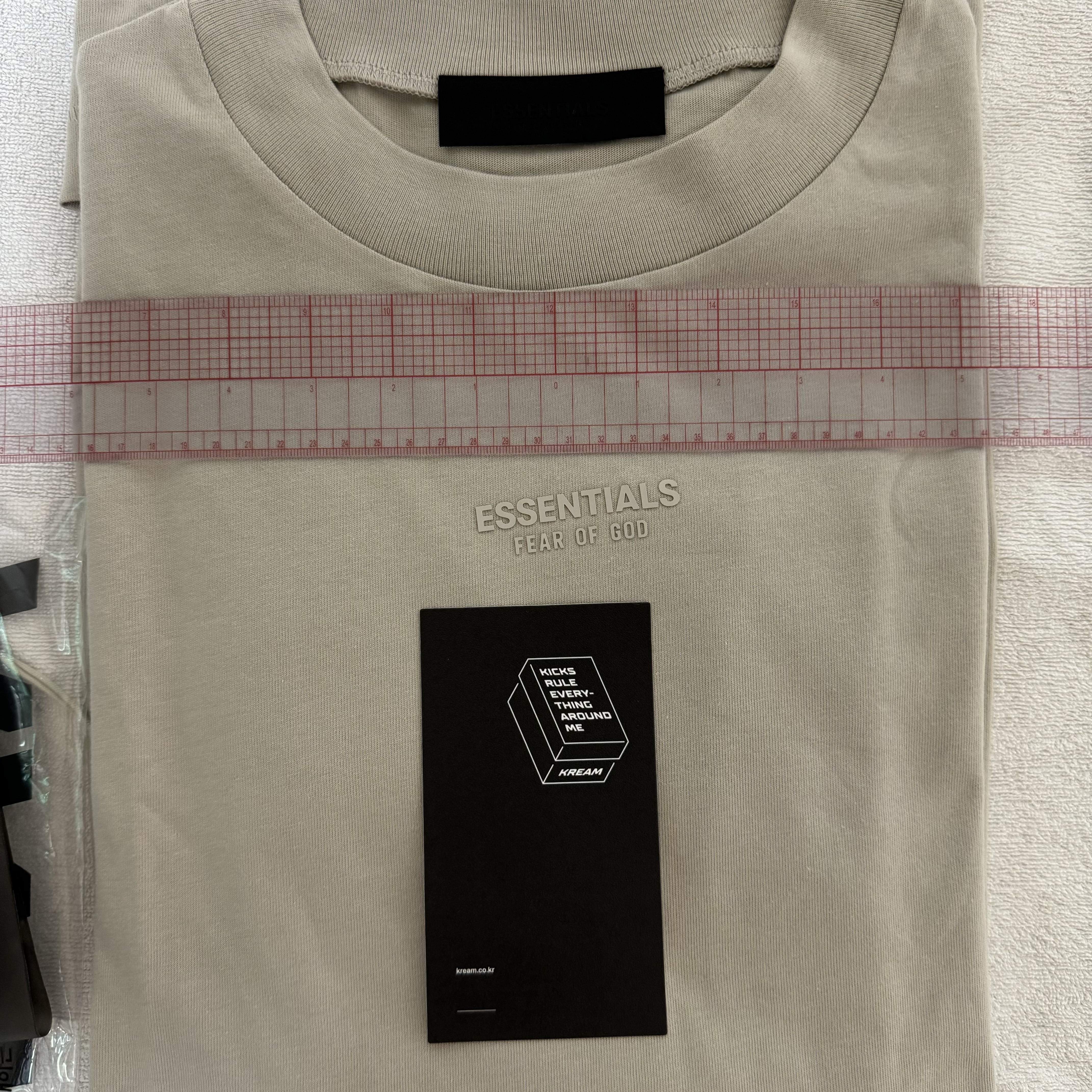 Essentials T-Shirt Silver Cloud - 23FW 착용 스타일