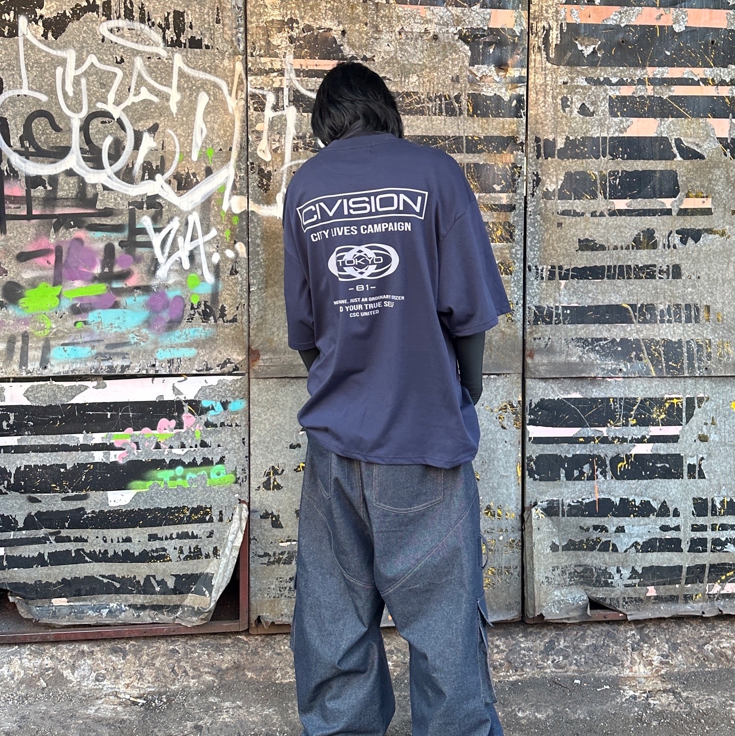 Civision by CSC City Lives 82 T-Shirt White, Civision by CSC City Lives 81 T-Shirt Navy 착용 스타일 - 3
