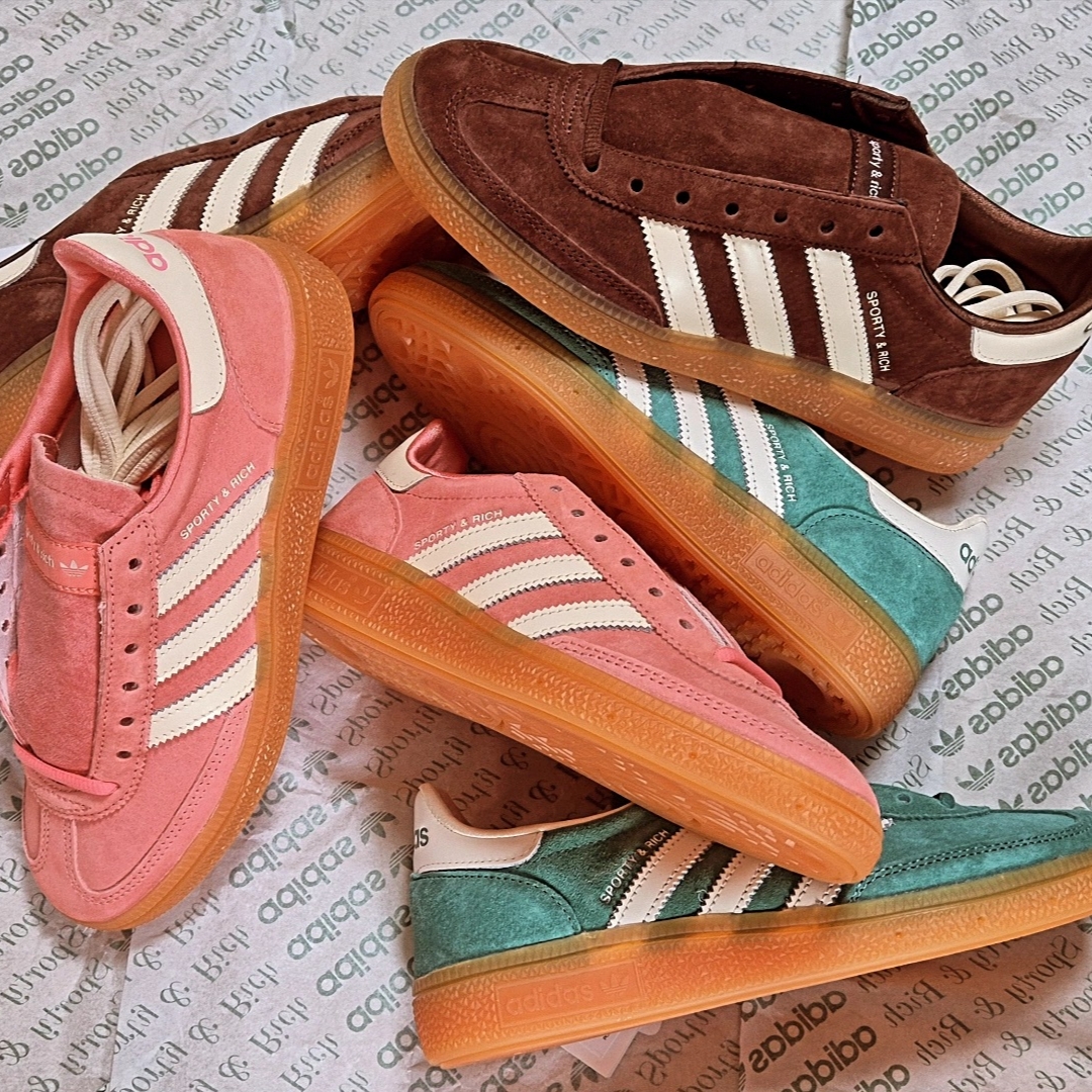Adidas x Sporty & Rich Spezial Handball Auburn Cream White, Adidas x Sporty & Rich Spezial Handball Pantone Cream White 착용 스타일