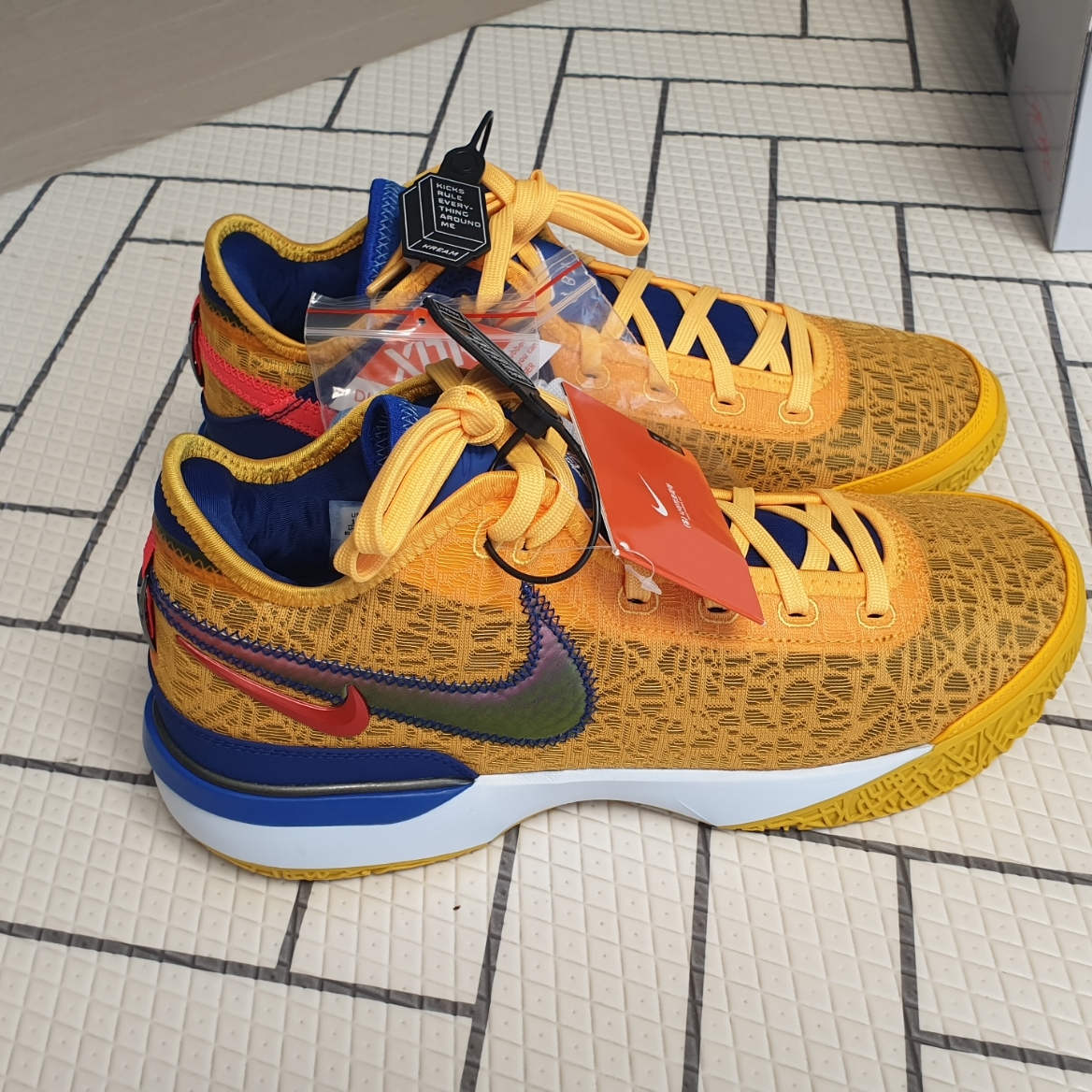 Nike Zoom LeBron NXXT Gen Titan EP University Gold Blue 착용 스타일