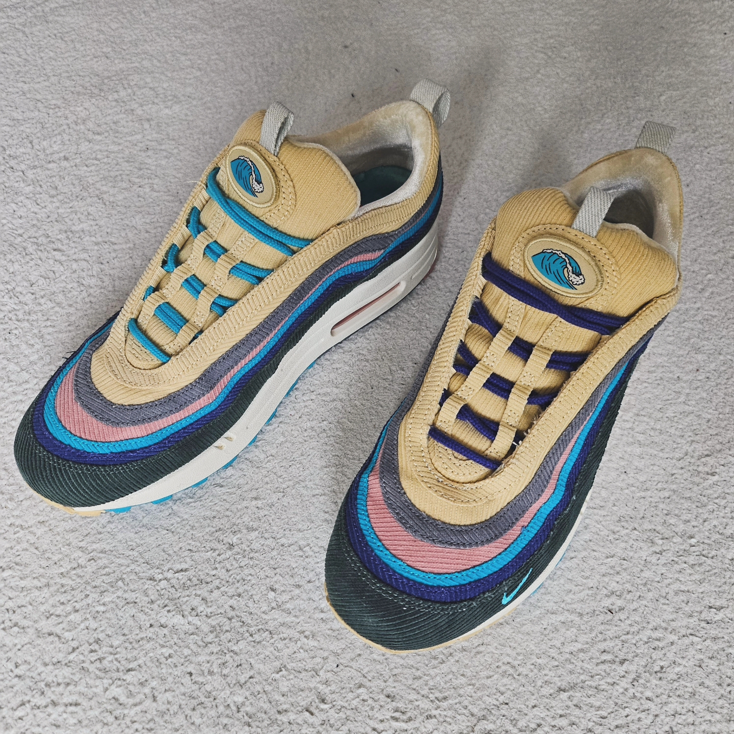 Nike x Sean Wotherspoon Air Max 1/97, Supreme Script Baggy Denim Short Washed Indigo - 24SS 착용 스타일 - 6
