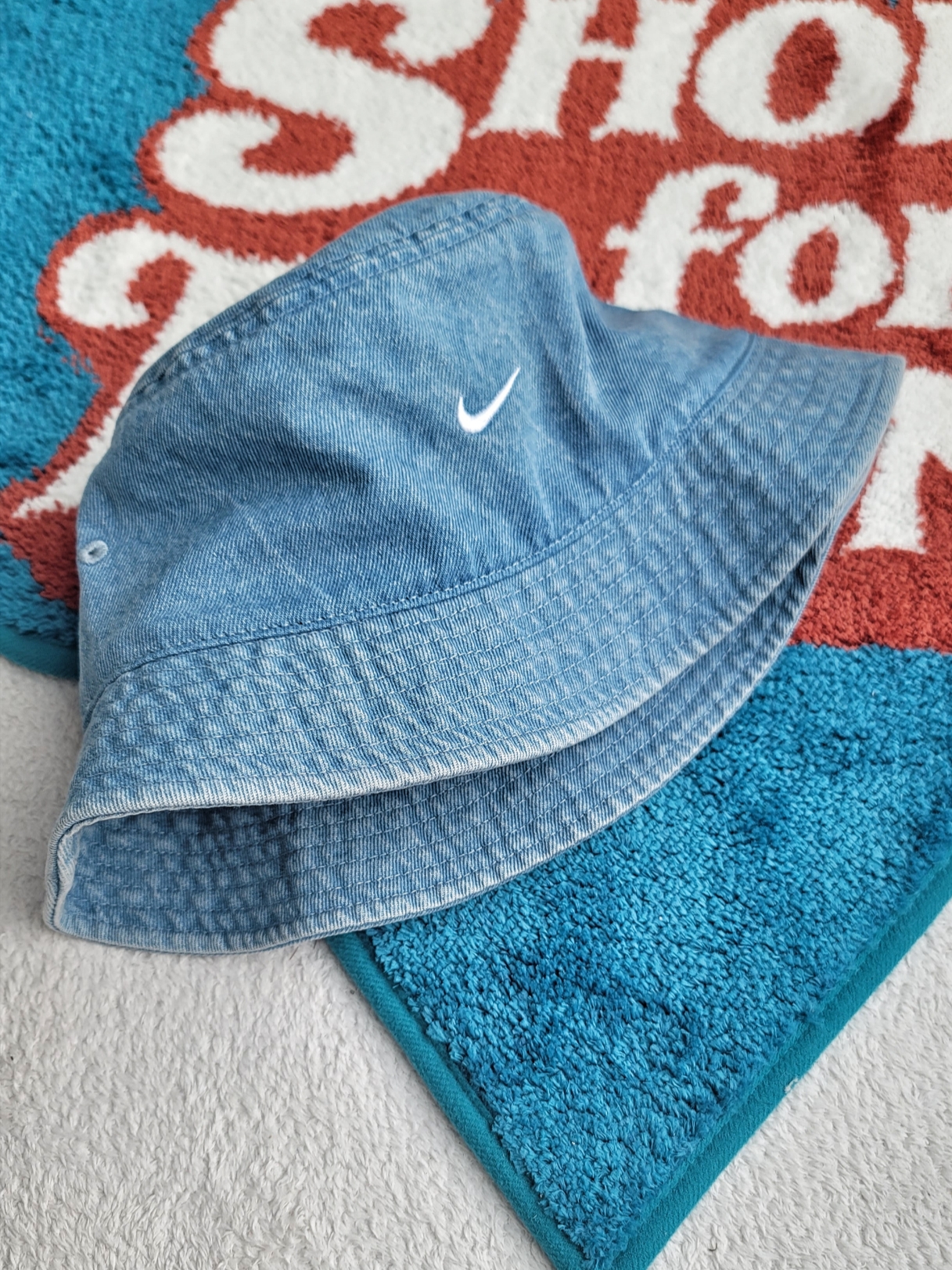 Nike Apex Denim Bucket Hat Aegean Storm Thunder Blue 착용 스타일 - 1