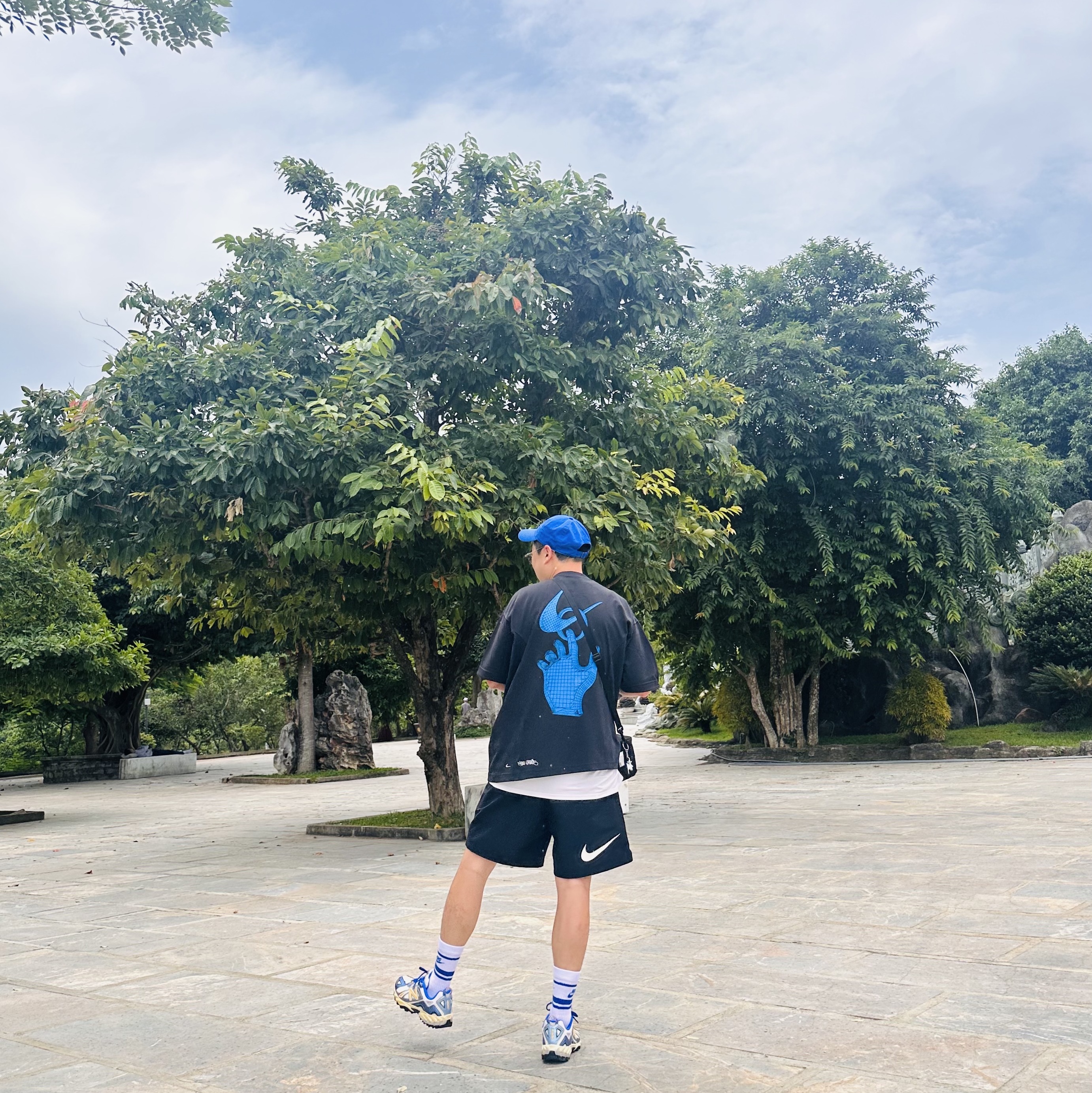 Nike x Off-White NRG T-Shirt Black - Asia, Nike x Stussy Shorts Black (FJ9167-010) 착용 스타일