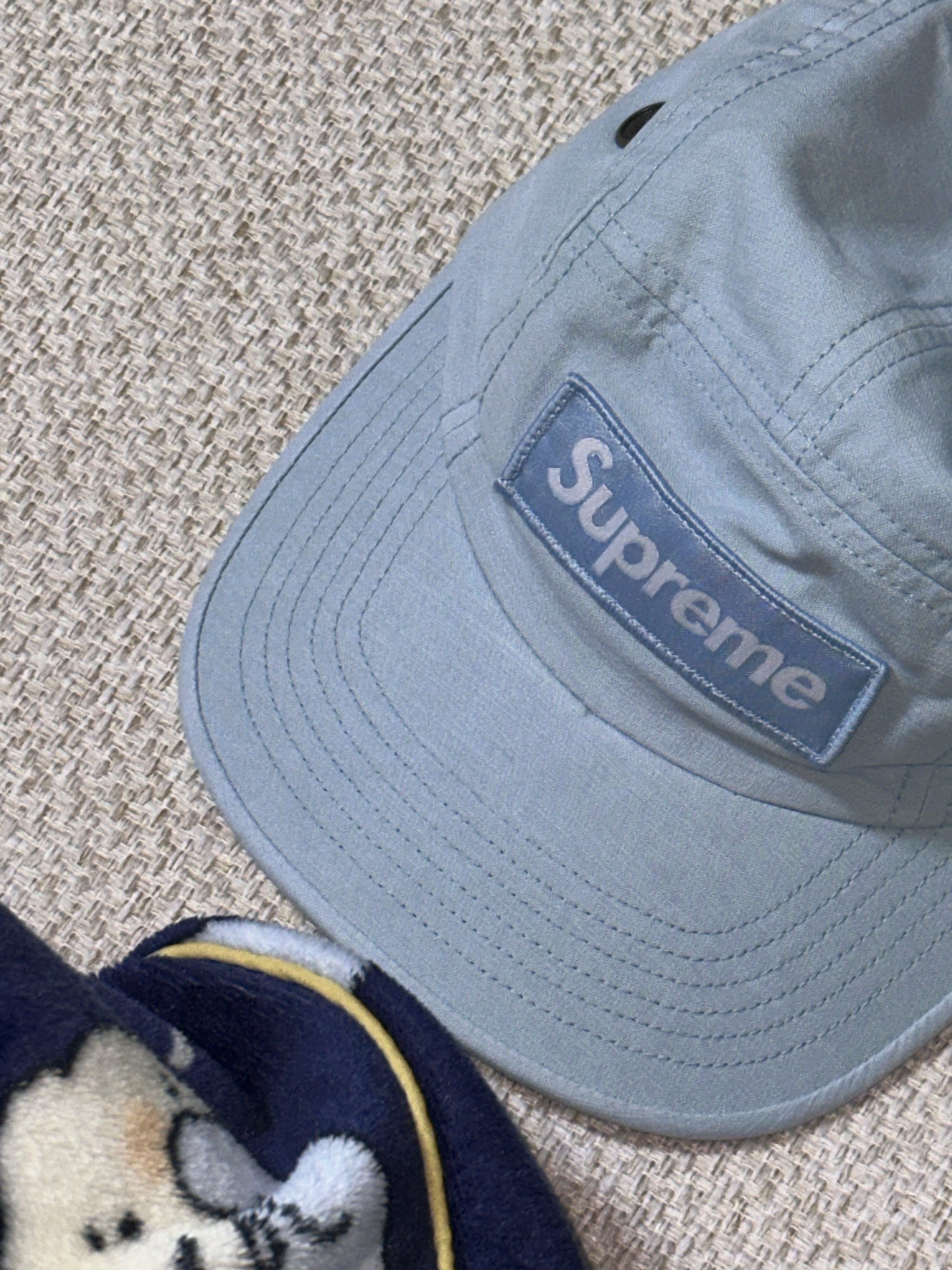 Supreme Waxed Cotton Camp Cap Ice - 23FW 착용 스타일