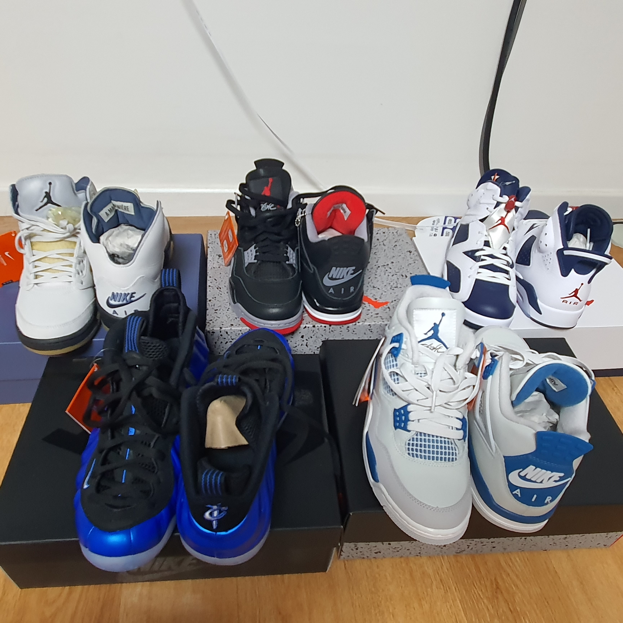 (W) Jordan 5 x A Ma Maniere Retro Dawn, Jordan 4 Retro Bred Reimagined 착용 스타일