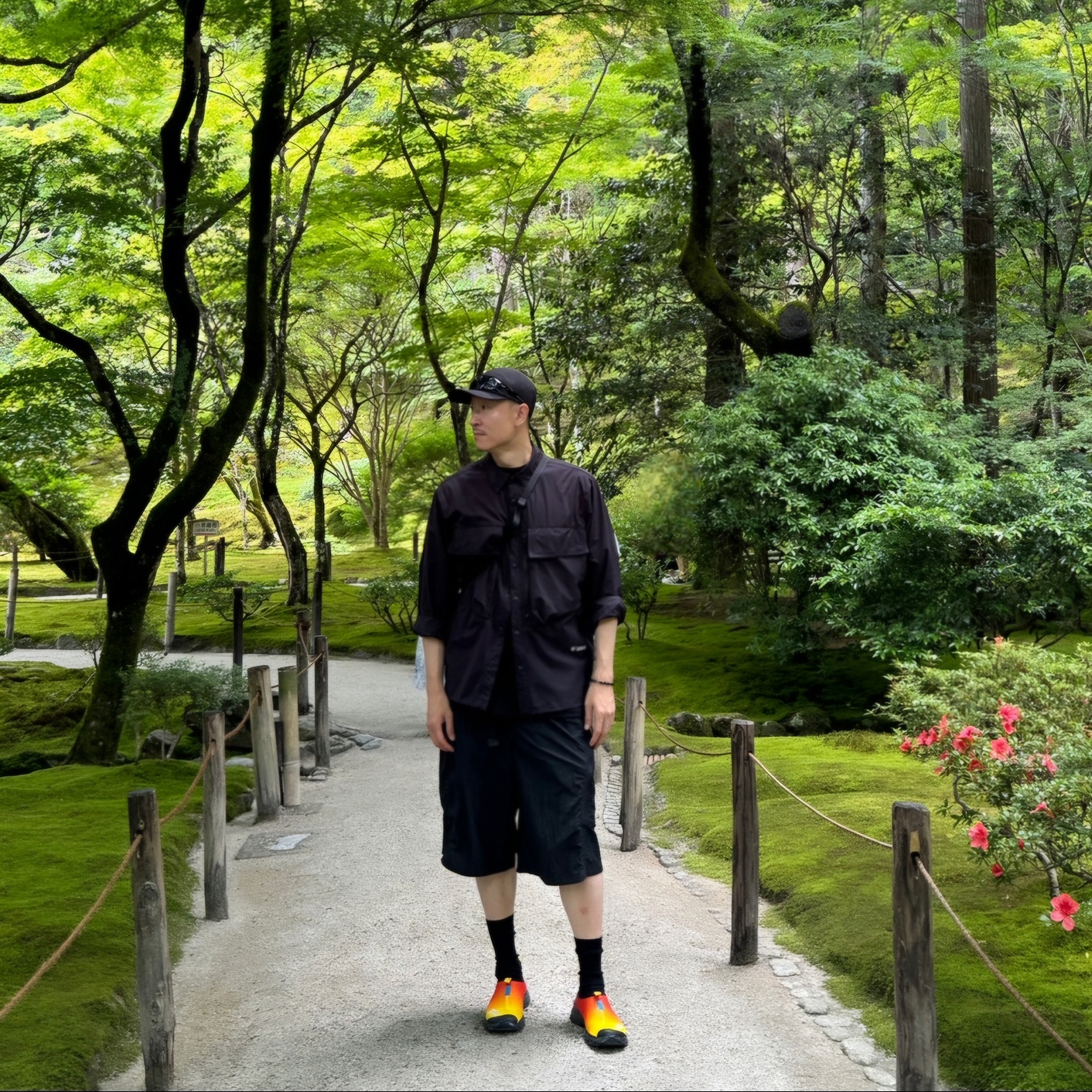 Arc'teryx Gore 5 Panel Cap Black, Salomon RX Moc 3.0 Black Lemon 착용 스타일 - 1