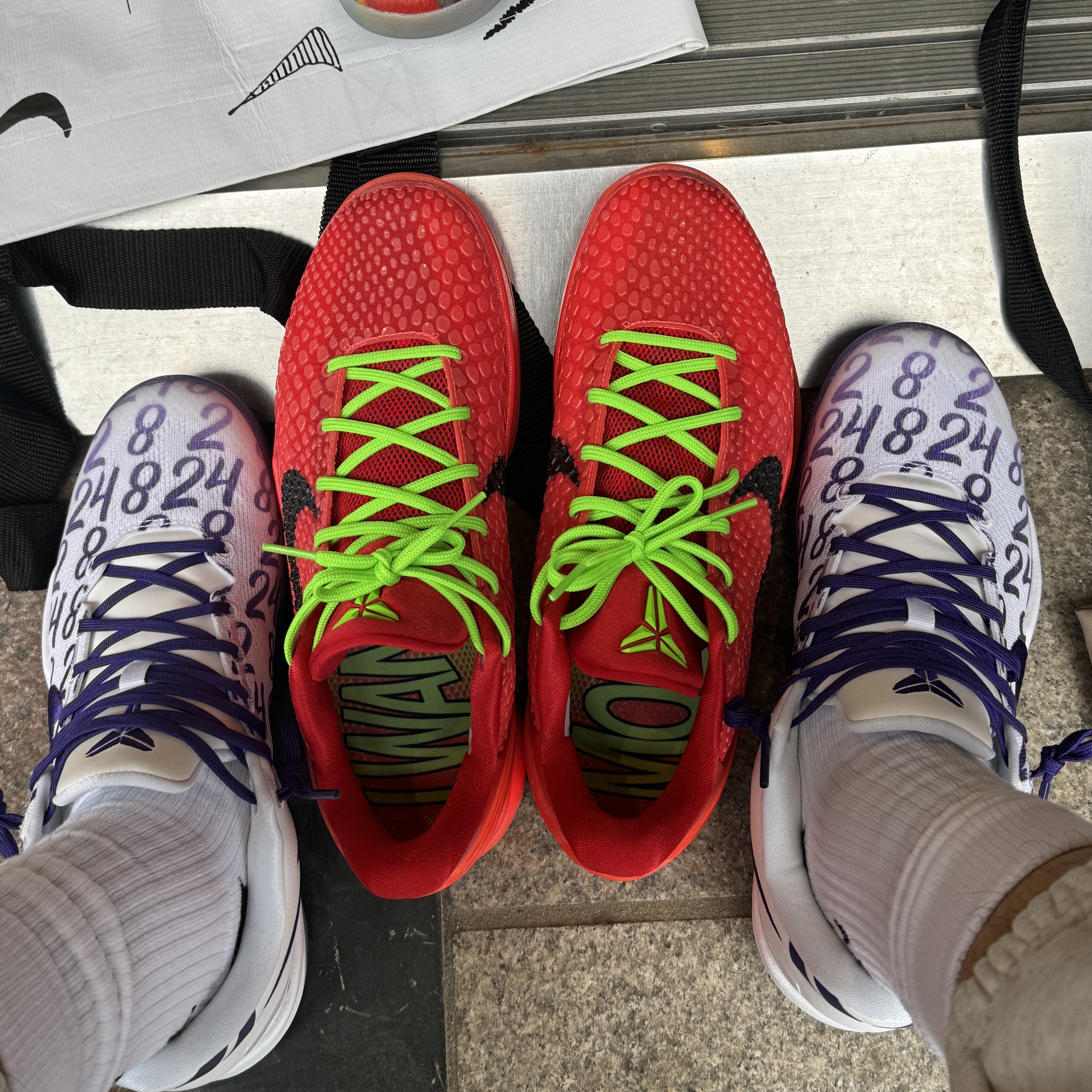 Nike Kobe 8 Protro Court Purple, Nike Kobe 6 Protro Reverse 착용 스타일