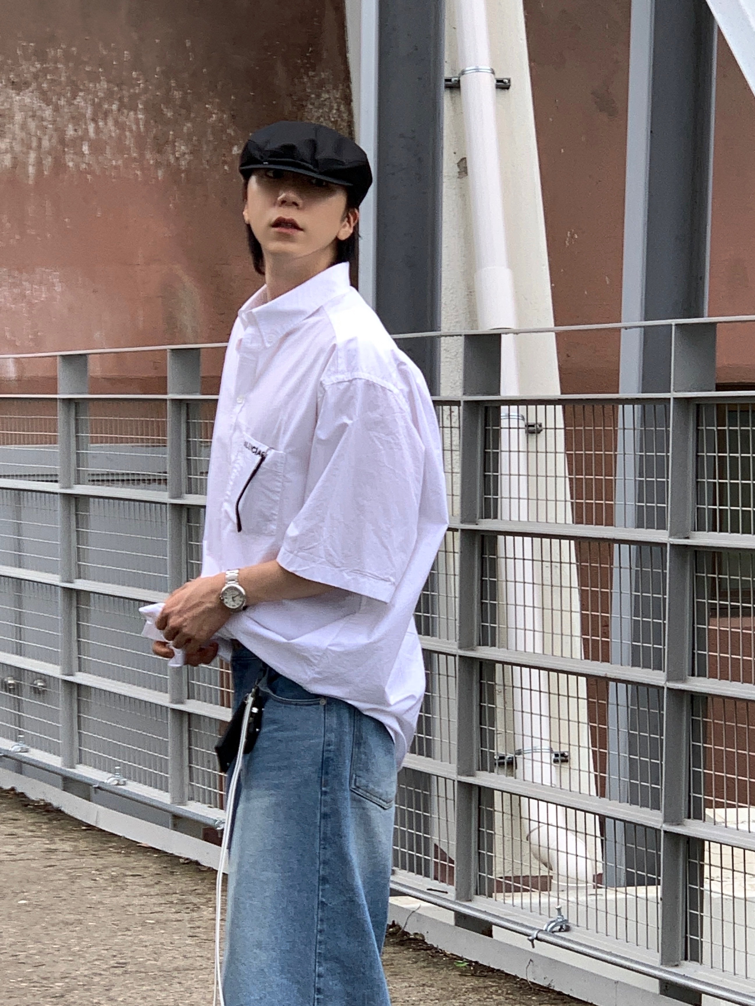 Prada Re-Nylon Hat Black, Nike x Comme des Garcons Homme Plus Air Max Sunder SP White Black 착용 스타일 - 7