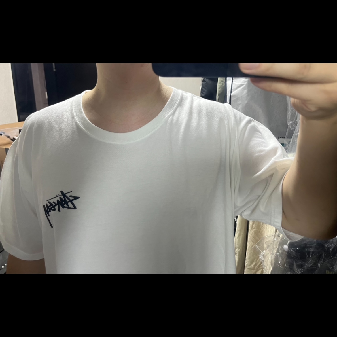 Stussy Fuzzy Dice T-Shirt White, Stussy Built Tough T-Shirt White 착용 스타일 - 1