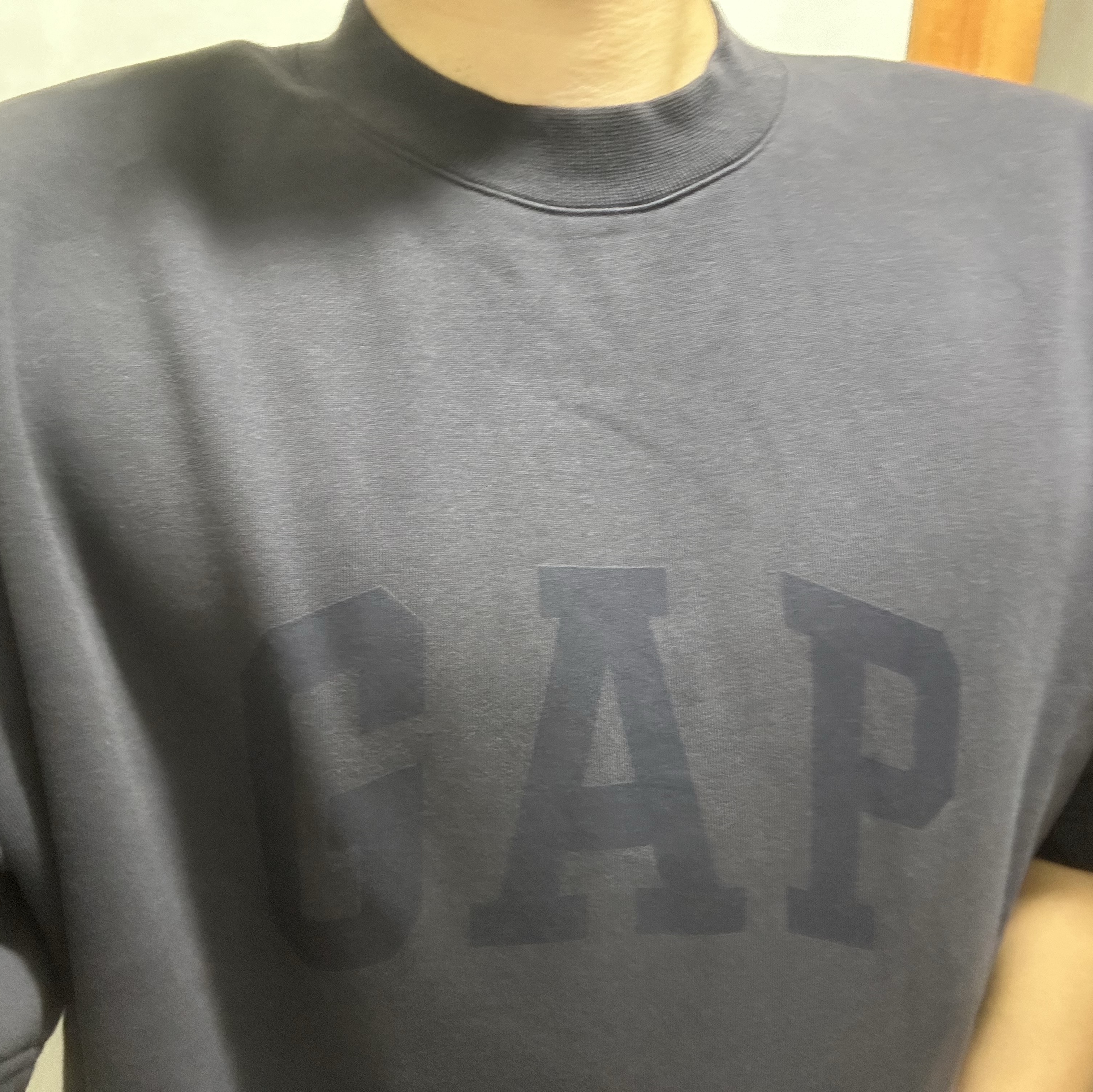 Yeezy Gap Engineered By Balenciaga Dove Padded Heavy Fleece T-Shirt Black 착용 스타일 - 1