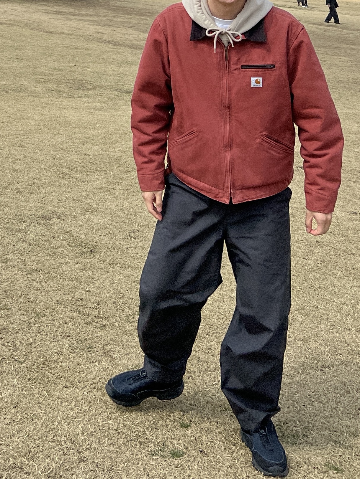 Carhartt WIP Unlined Dearborn Canvas Detroit Jacket Hamilton Brown Rigid - Spring, Carhartt WIP Organic Cotton Dearborn Canvas Detroit Jacket Black Rigid - Spring 착용 스타일 - 4