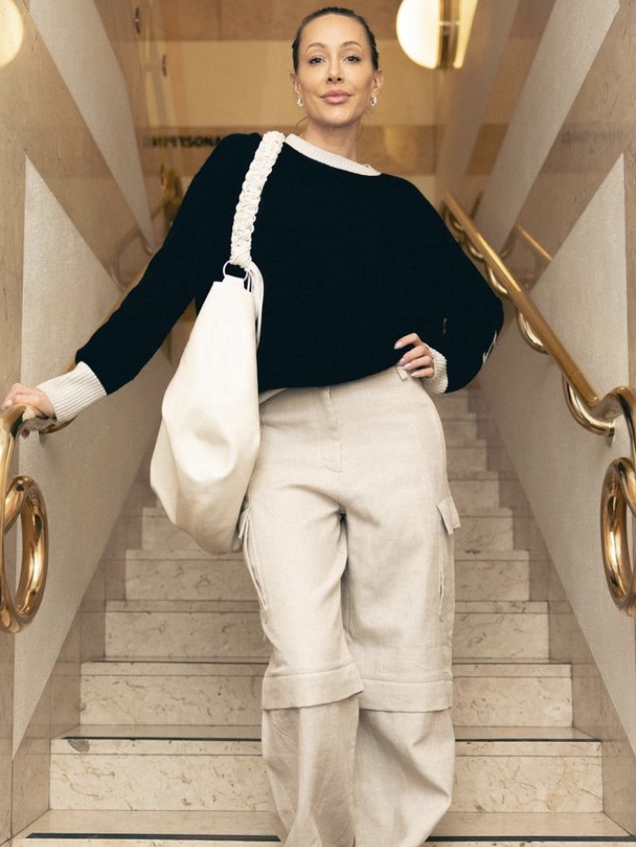 Holzweiler Women Gorti Trousers Blue 착용 스타일