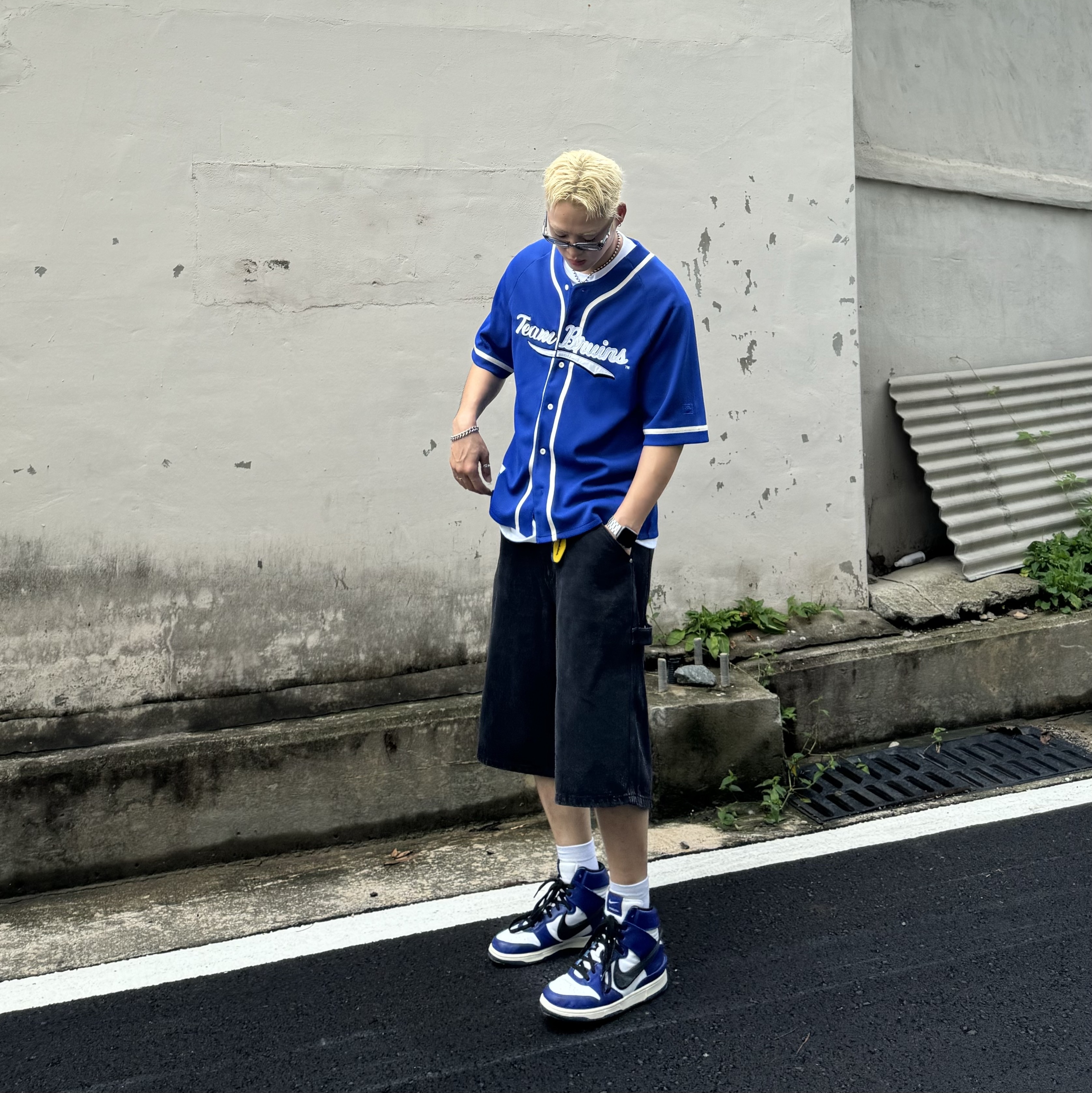 Nike x Ambush Dunk High Deep Royal Blue 착용 스타일 - 1