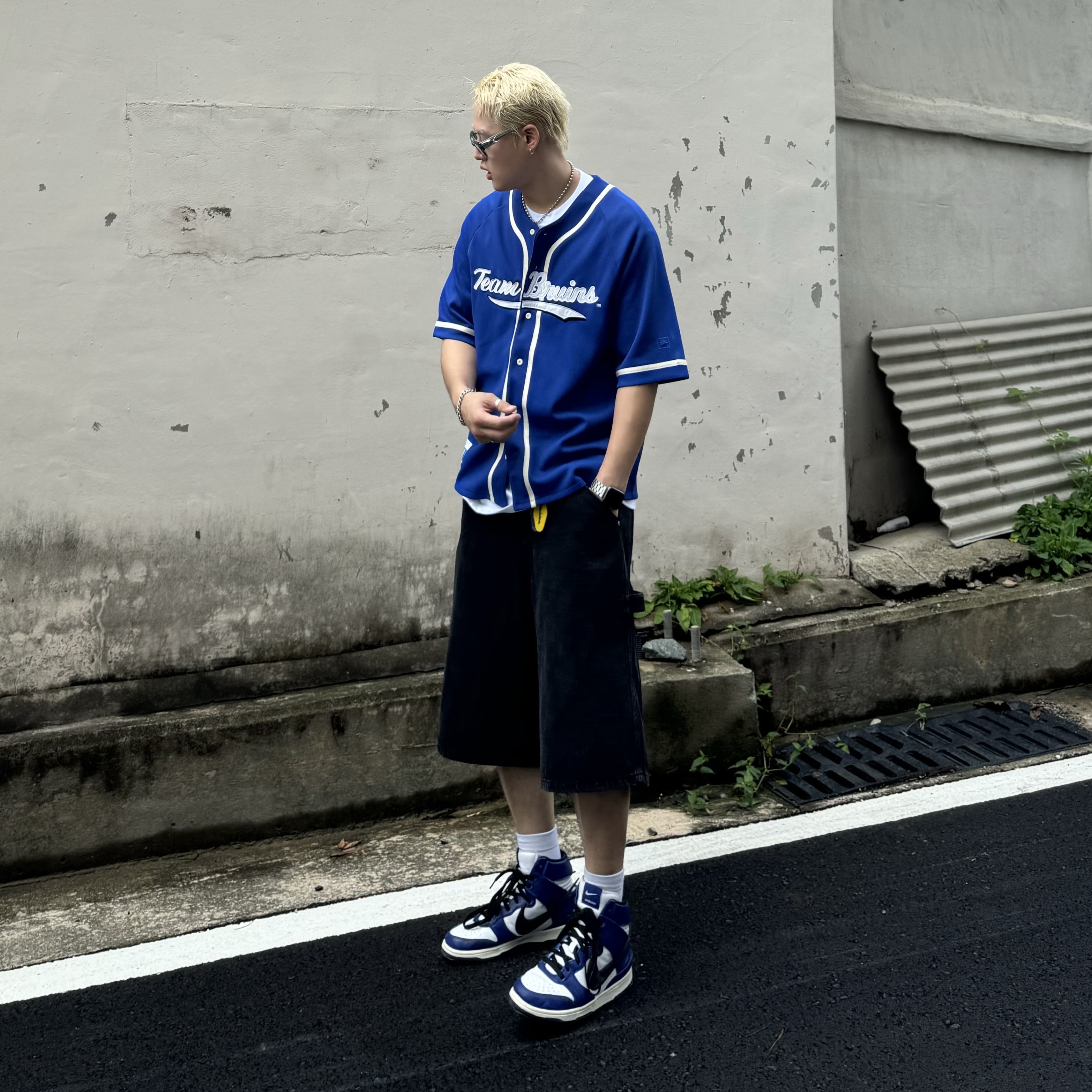 Nike x Ambush Dunk High Deep Royal Blue 착용 스타일 - 2