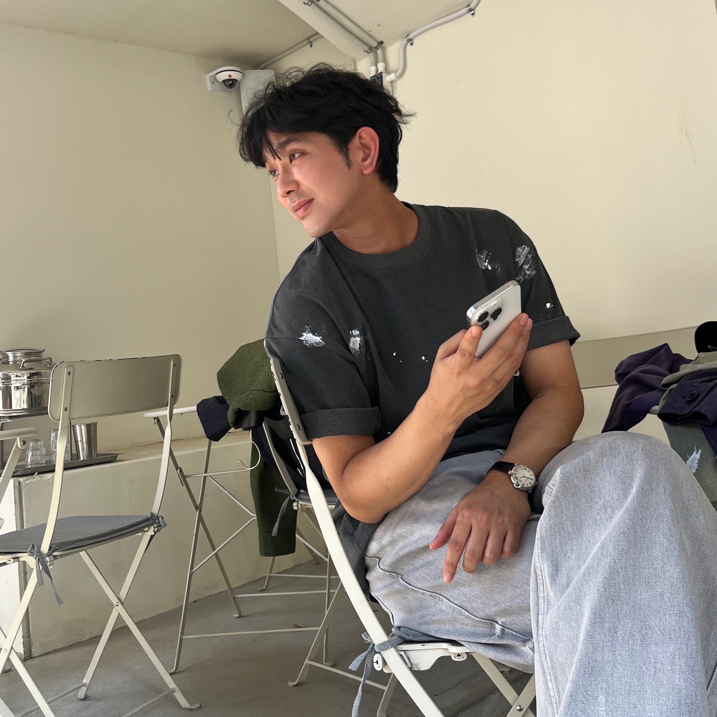 Iro Paint Printing Logo Short Sleeves T-Shirt Black, Birkenstock Boston Suede Leather Taupe - Regular 착용 스타일 - 3