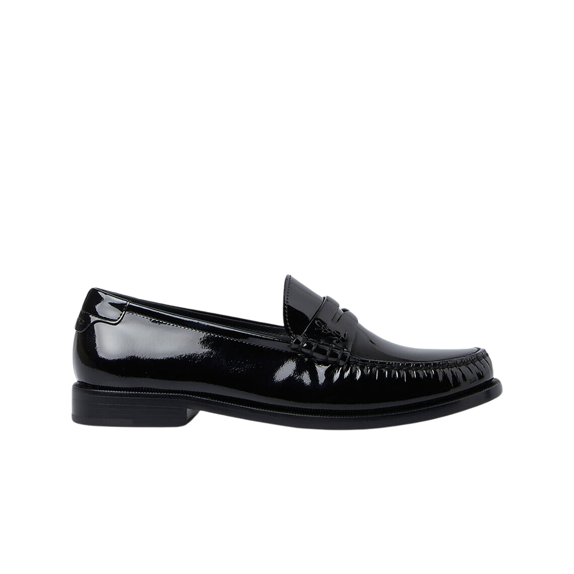 (W) Saint Laurent Le Loafer Penny Slippers in Patent Leather Black 상세 이미지 1