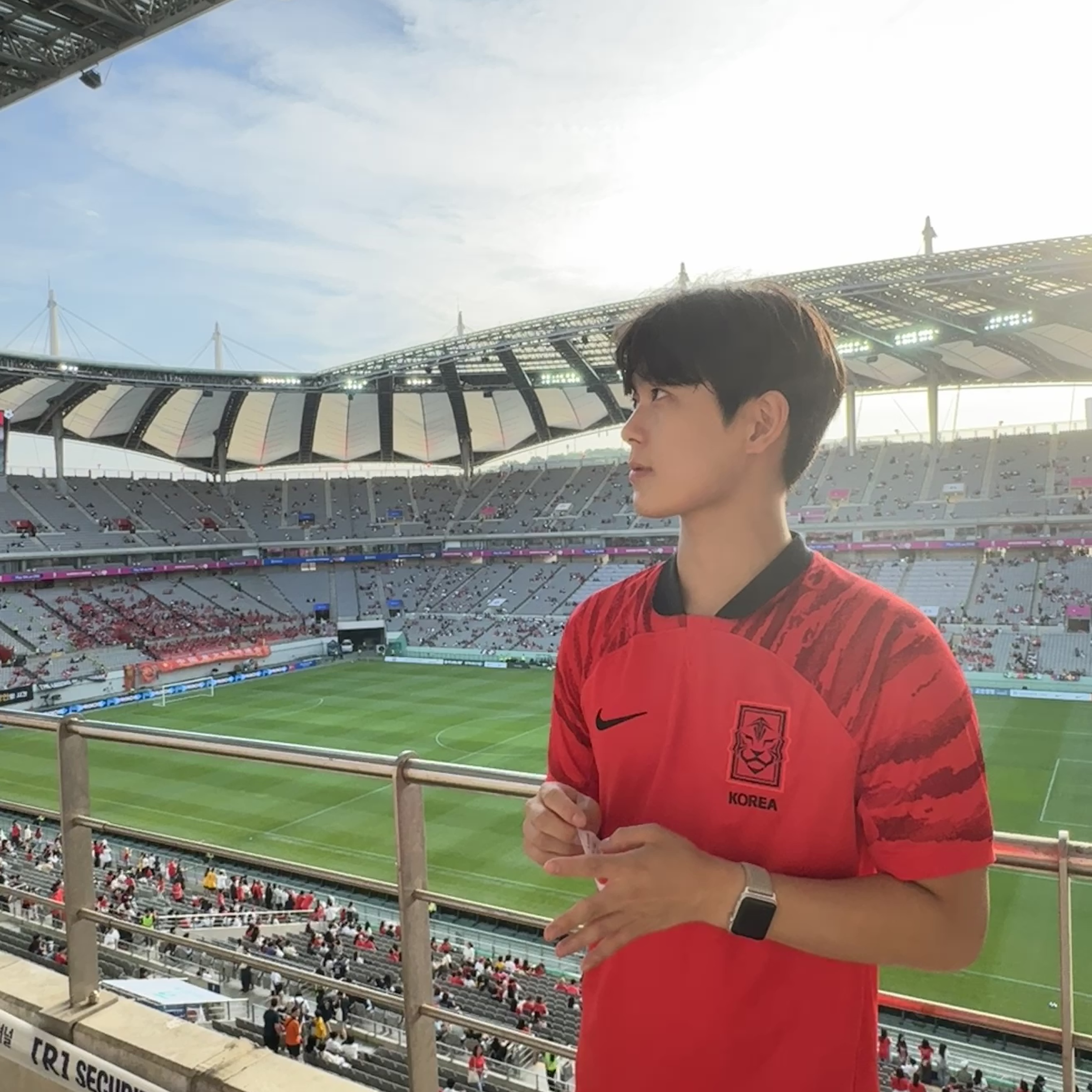 Nike Korea Dri-Fit Stadium Home SS Jersey Global Red - Asia (Non Marking Ver.) 착용 스타일 - 1
