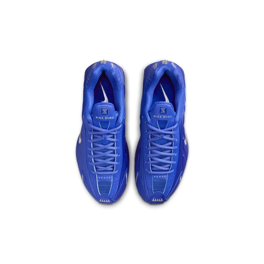(W) Nike Shox R4 Racer Blue and Metallic Silver 착용 스타일 - 2