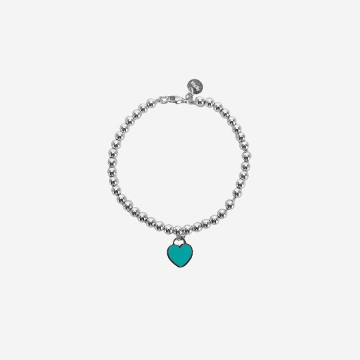 Tiffany & Co. Return to Tiffany Blue Heart Tag Bead Bracelet Silver