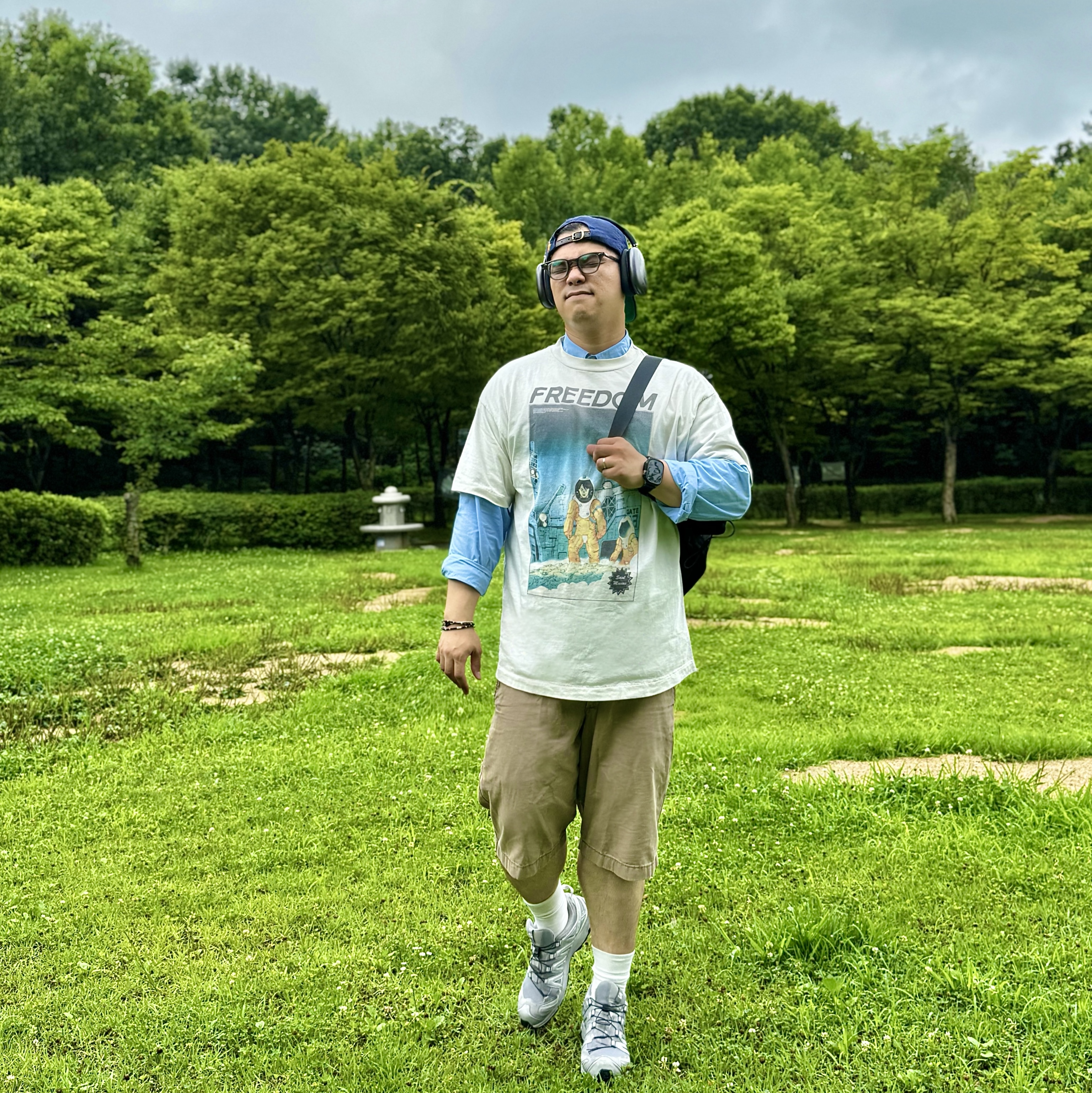 Saint Mxxxxxx x Freedom Astro S/S T-Shirt White - 24SS, Salomon XA Pro 3D Alloy Silver 착용 스타일 - 2