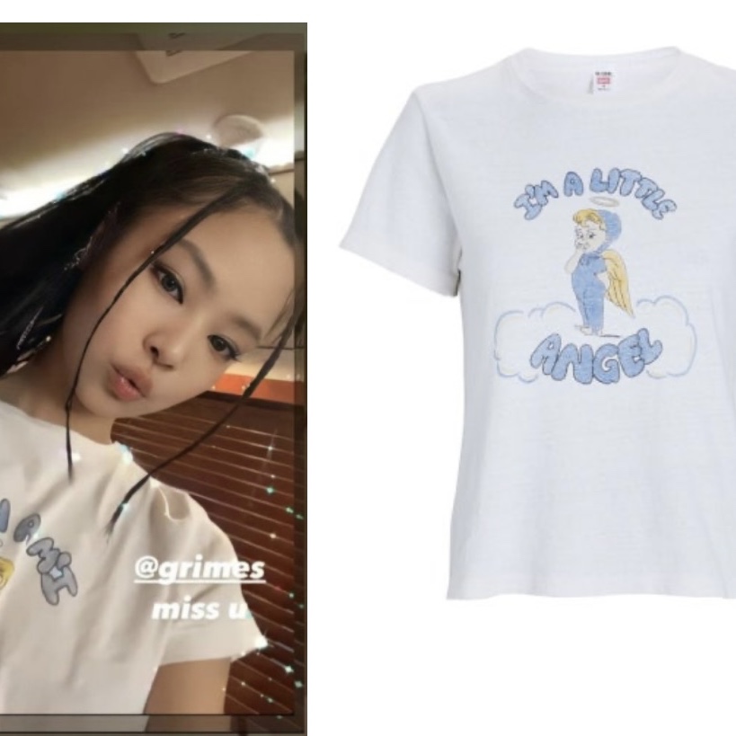 (W) Re/Done Little Angel Classic T-Shirt Vintage White 착용 스타일 - 2