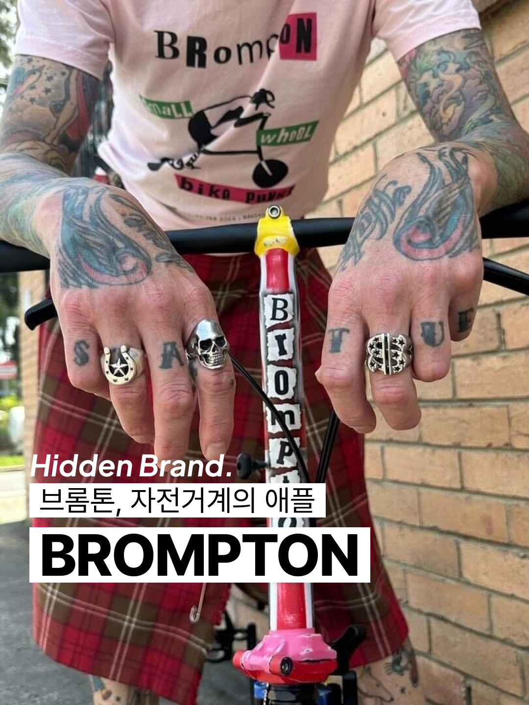 Brompton C Line Explore 6 Speed with Rack Black, Brompton C Line Explore 6 Speed with Rack Racing Green 착용 스타일 - 1
