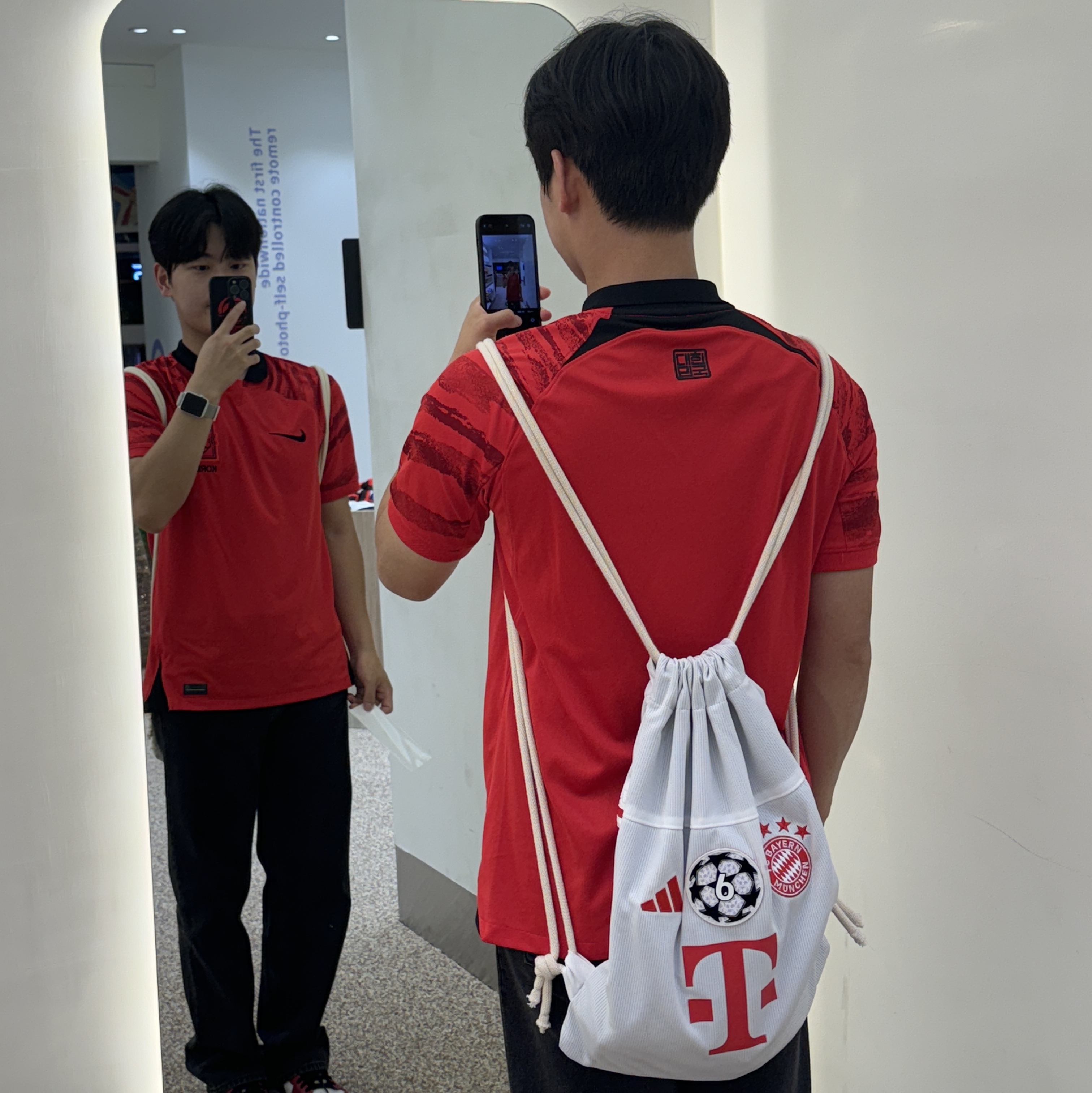 Nike Korea Dri-Fit Stadium Home SS Jersey Global Red - Asia (Non Marking Ver.) 착용 스타일 - 2
