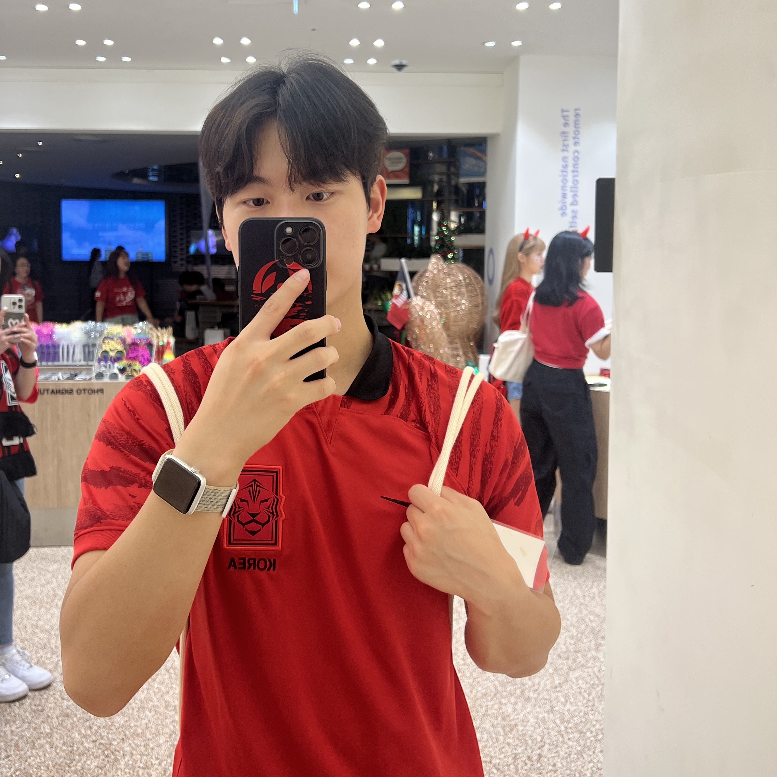 Nike Korea Dri-Fit Stadium Home SS Jersey Global Red - Asia (Non Marking Ver.) 착용 스타일 - 3
