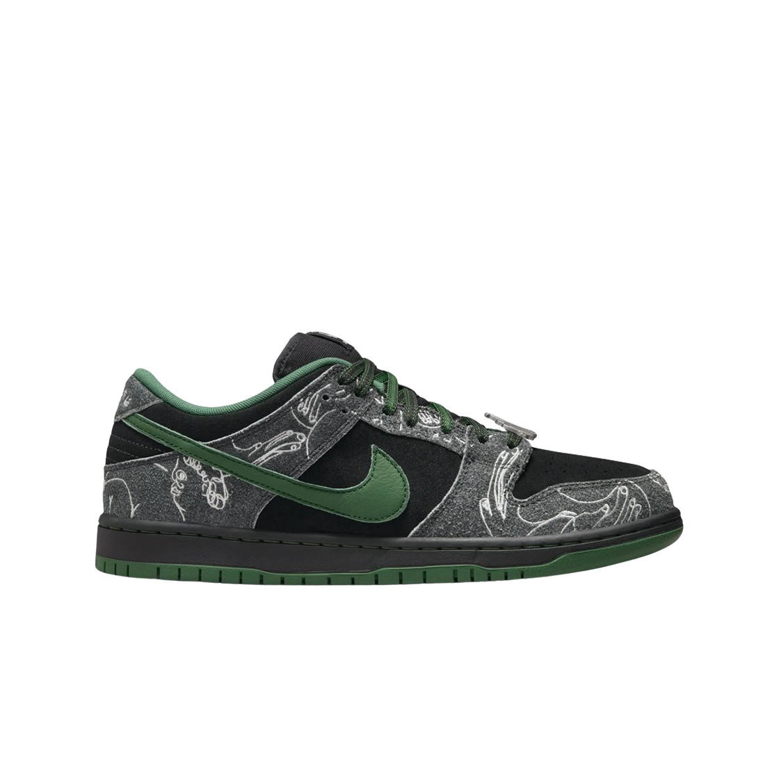 나이키 x 데어 SB 덩크 로우 프로 앤트러사이트 앤 골지 그린(Nike x There SB Dunk Low Pro Anthracite and Gorge Green)