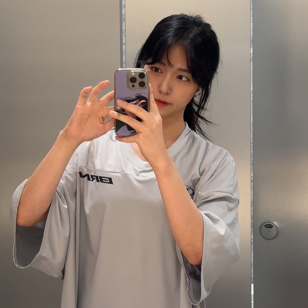 BORN TO WIN Number 00 Rugby Jersey T-Shirts Grey 착용 스타일
