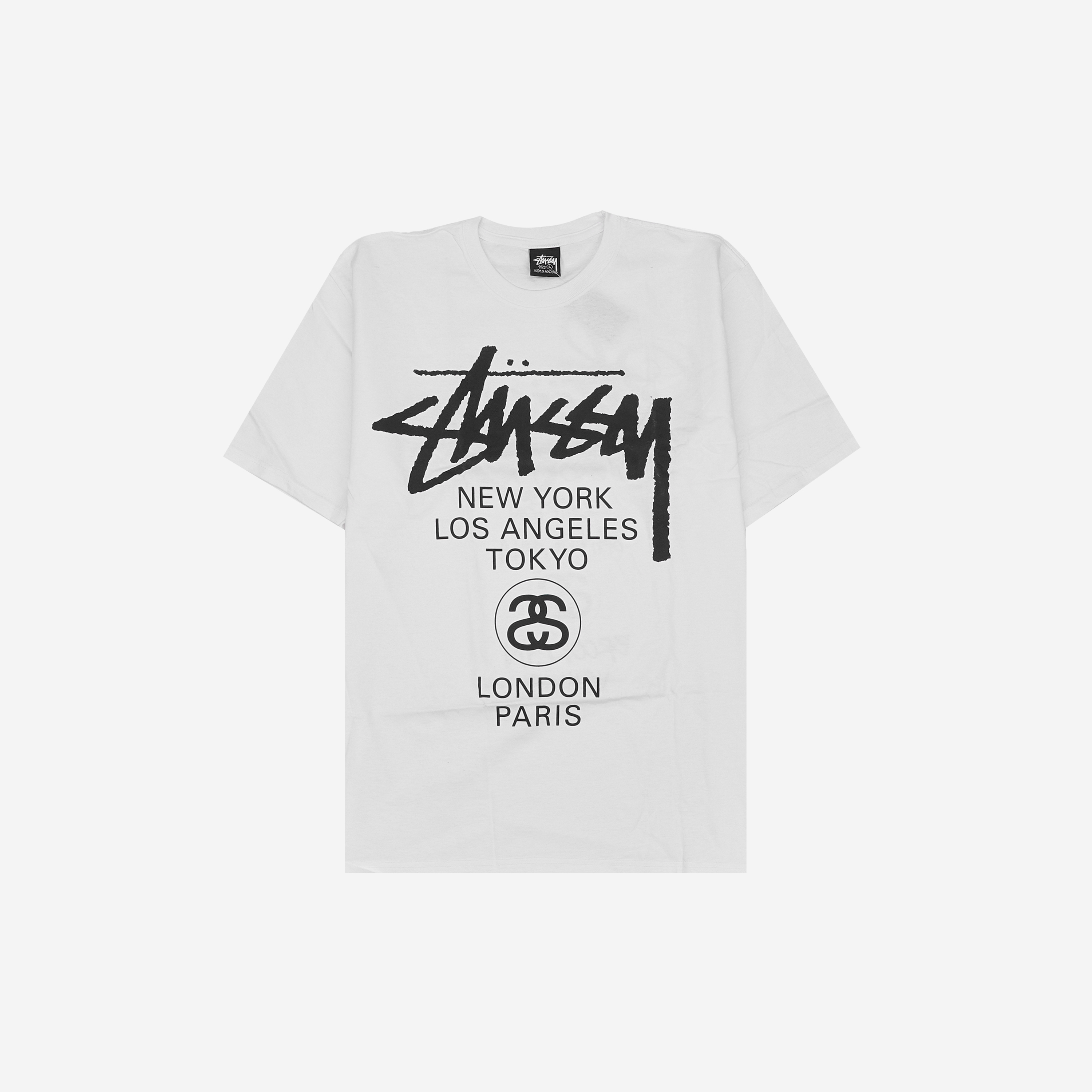 스투시 월드투어 티셔츠 화이트 2023(Stussy World Tour T-Shirt White 2023)