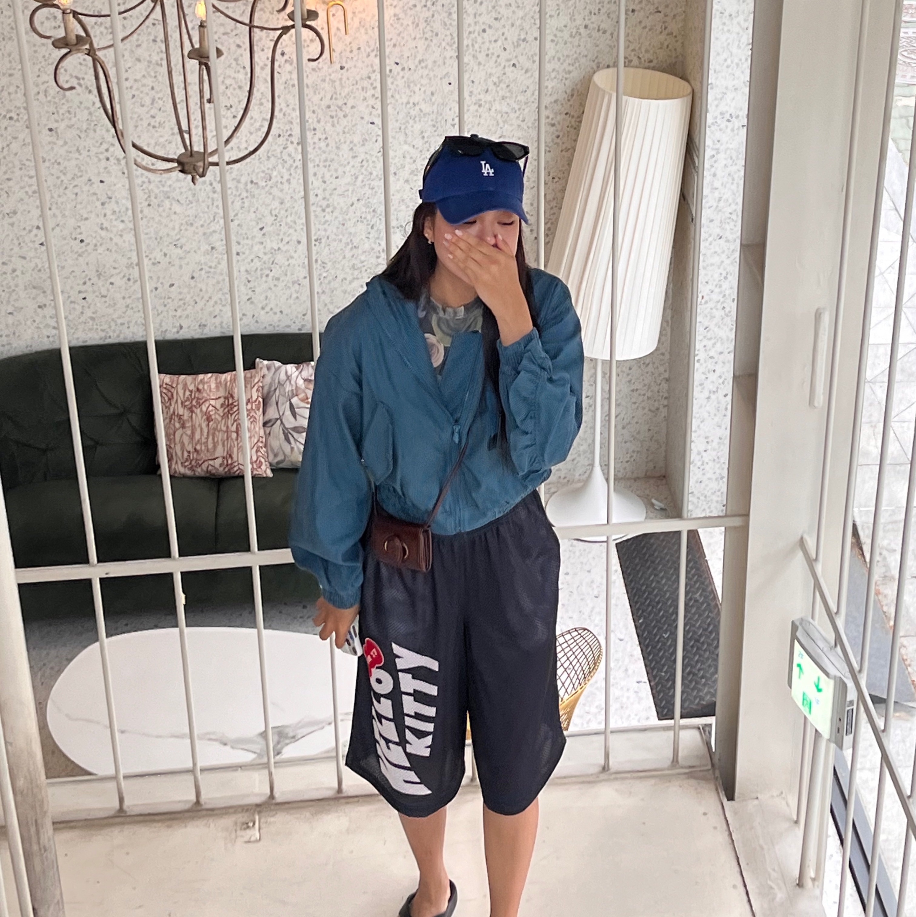 Iro Greb Yin Yang Embroidered Cap Denim Light Beige, 47 Brand LA Dodgers Base Runner Clean Up Royal 착용 스타일 - 3