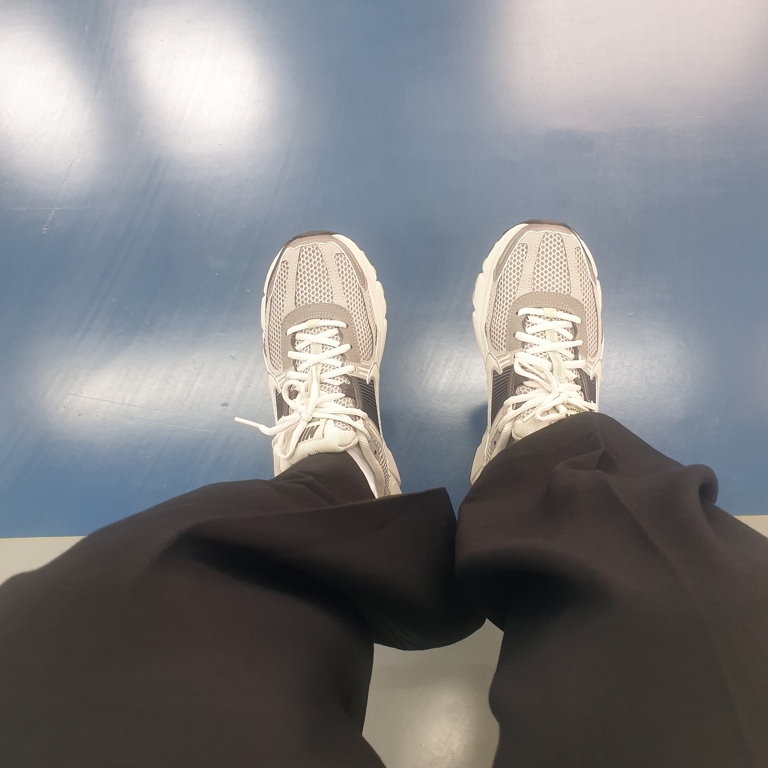 (W) Nike Zoom Vomero 5 Cobblestone and Flat Pewter 착용 스타일