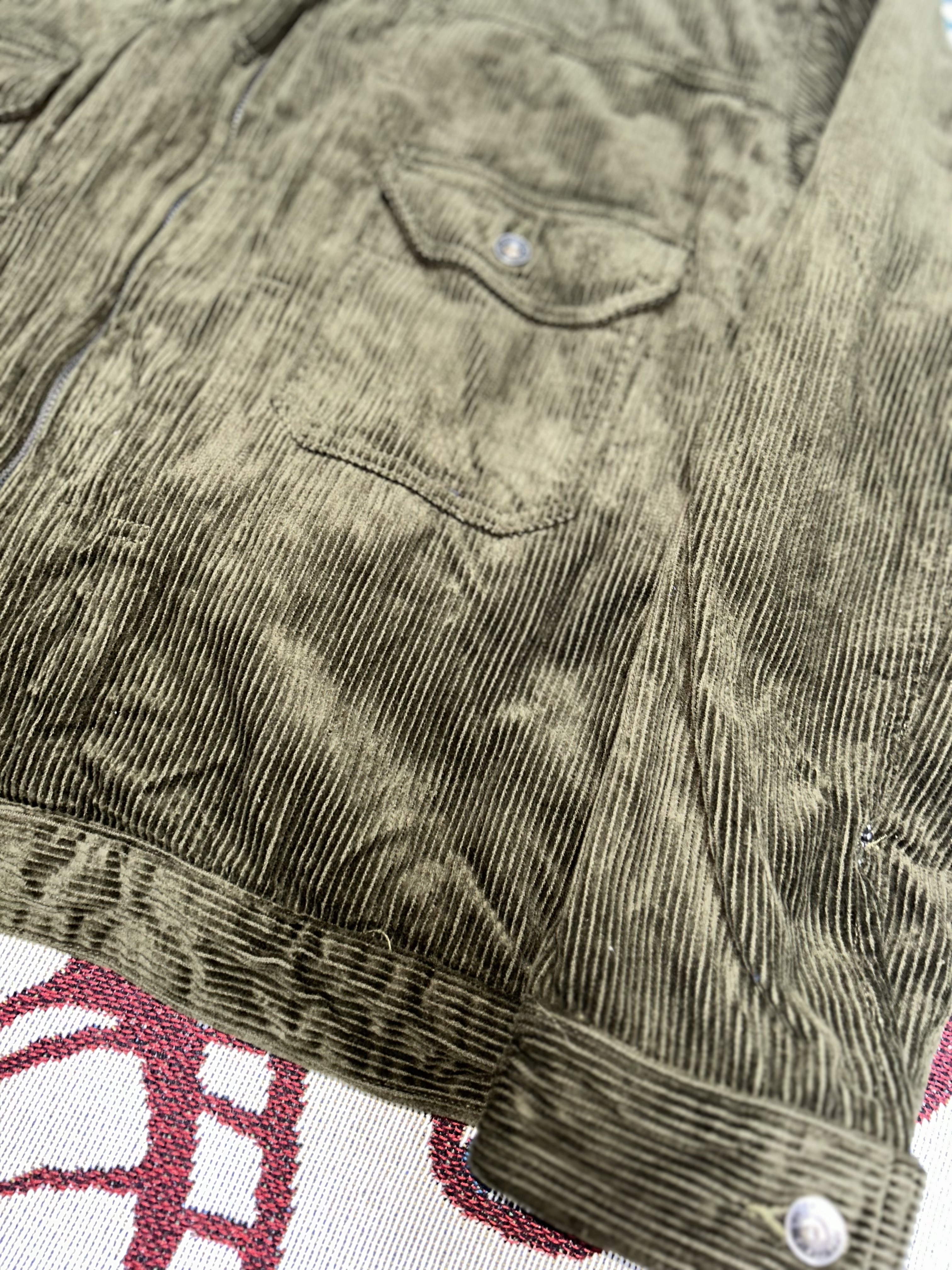 Engineered Garments Trucker Jacket Olive 착용 스타일 - 4